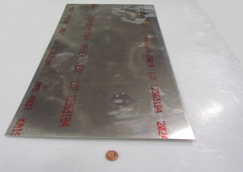 2024 Aluminum Sheet, T3, .032″ (1/32″) Thick x 12.0″ Width x 24.0″ Length