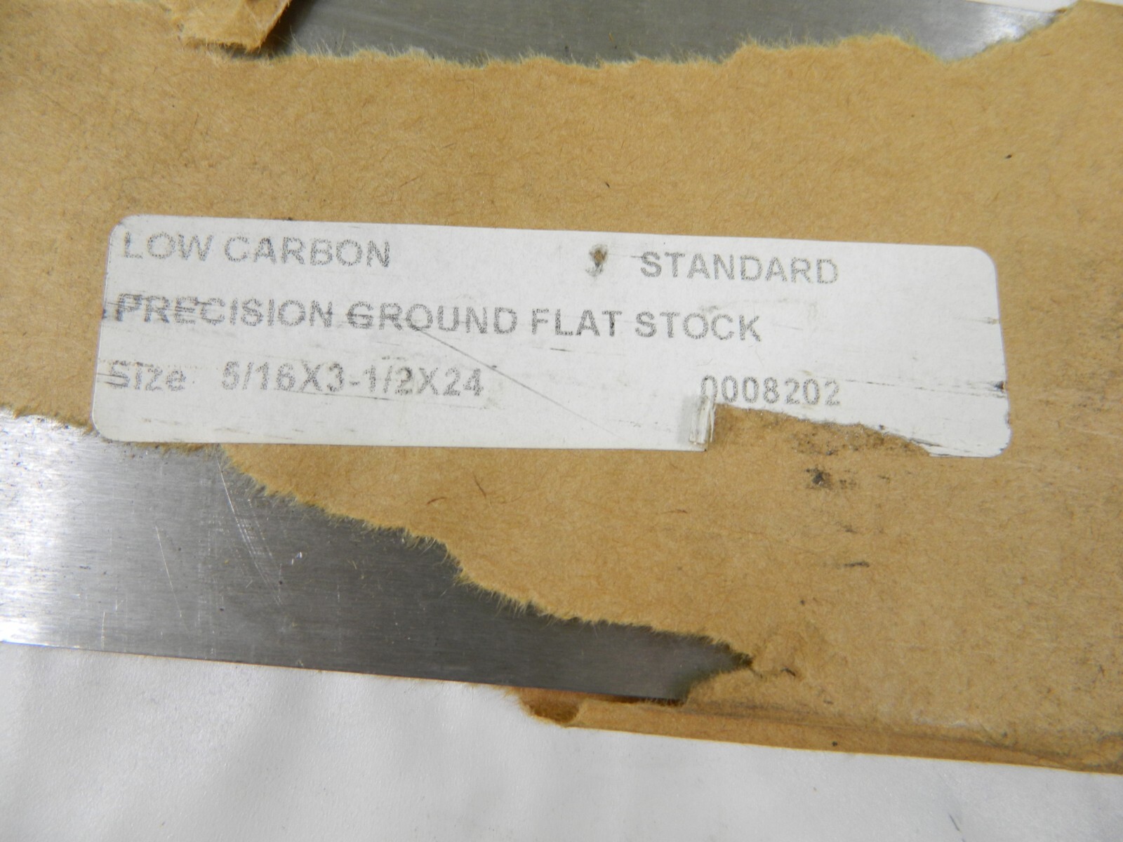 Precision Low Carbon Steel Flat Stock 24-1/2" x 3-1/2" x 5/16", A