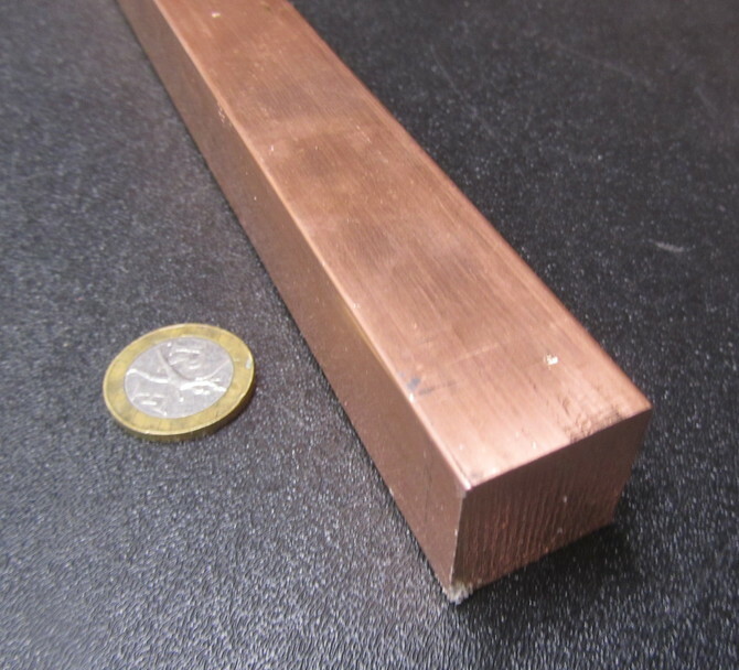 182 Copper Square Bar 1.0″ Thick x 1.0″ Wide x 3 Foot Length