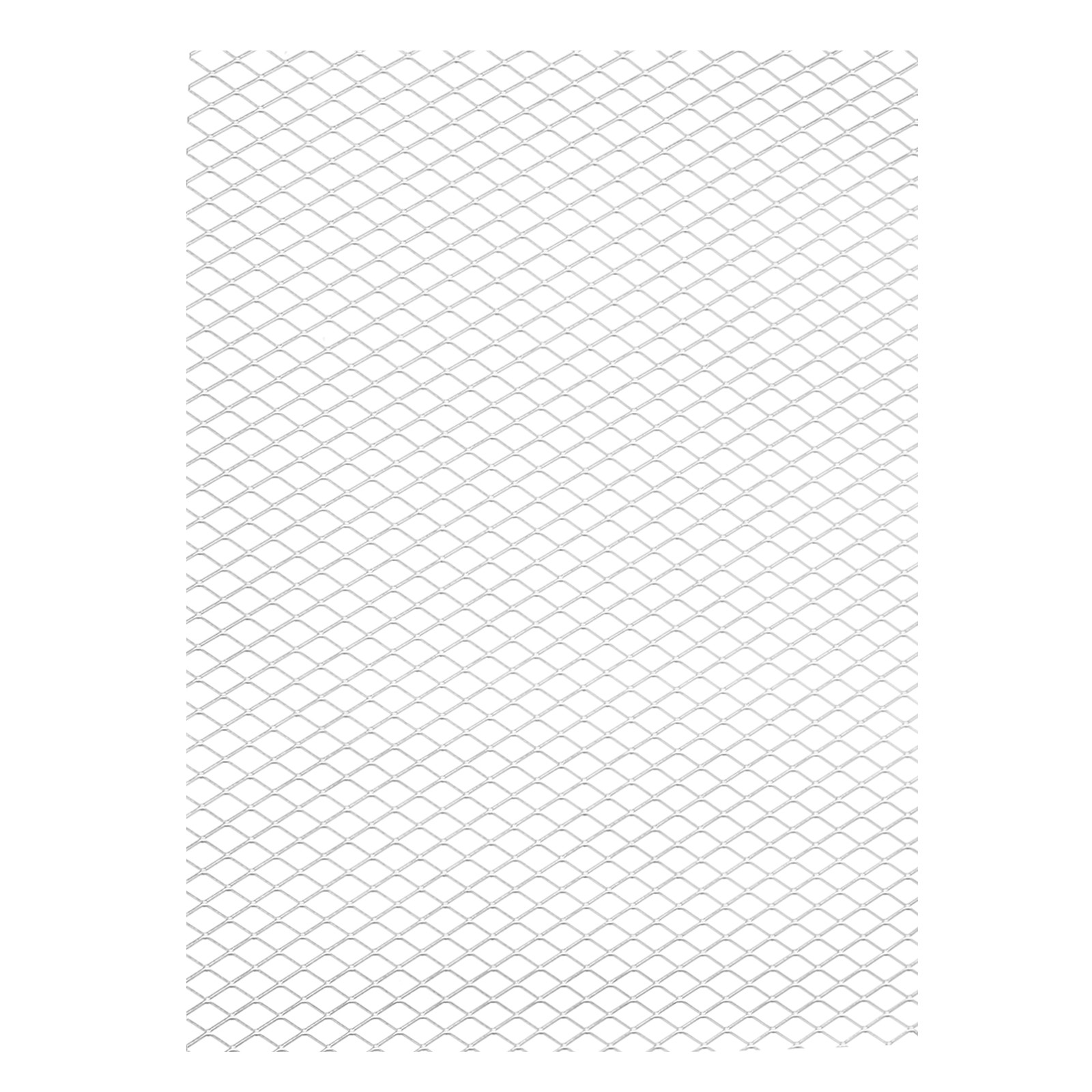 7.8″L x 9.8″W Universal Car Grill Mesh, 7x12mm Diamond Hole, Silver Tone