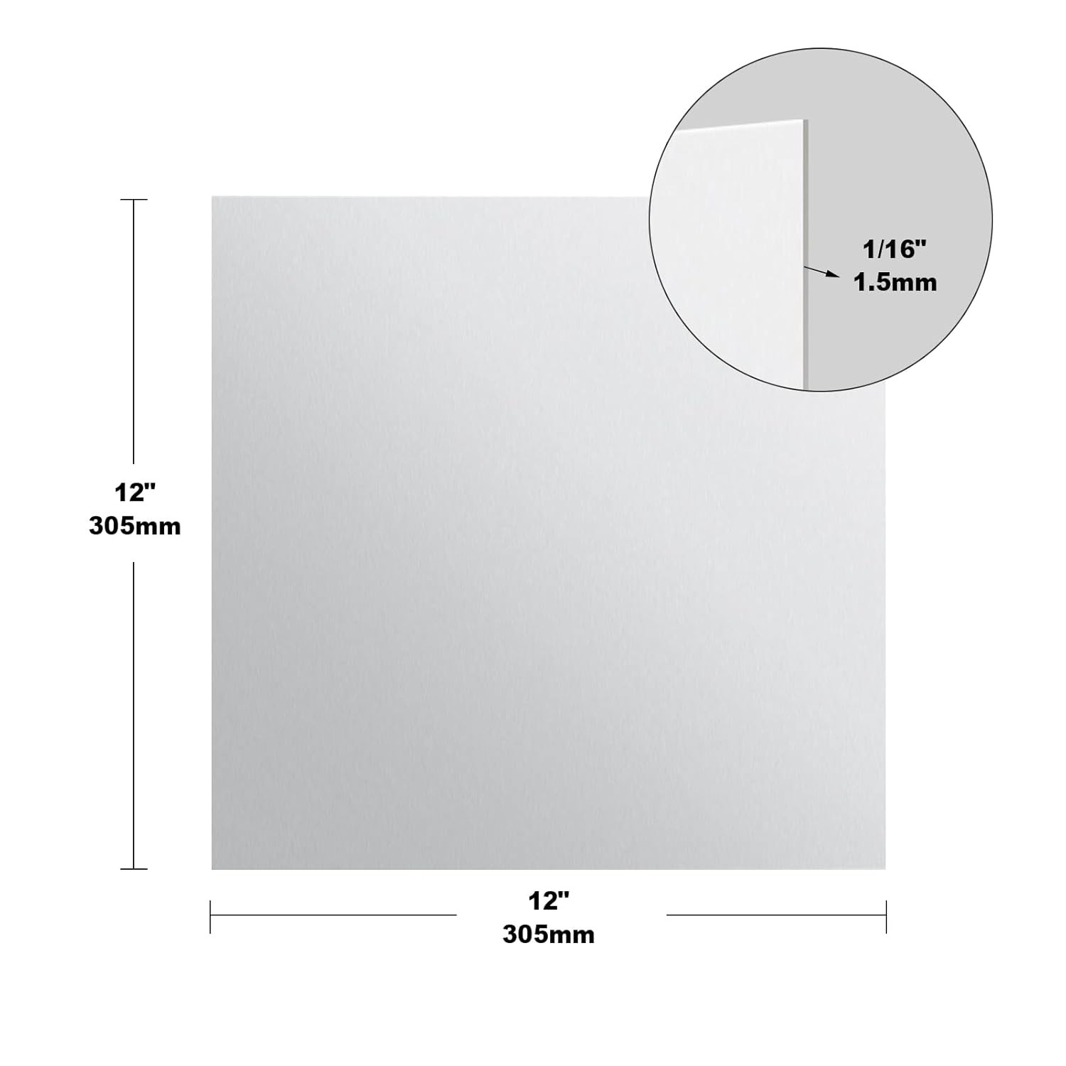 2 Pieces 6061 T651 Aluminum Sheet Metal 12 X 12 X 1/16Inch Thickness Rectangle M