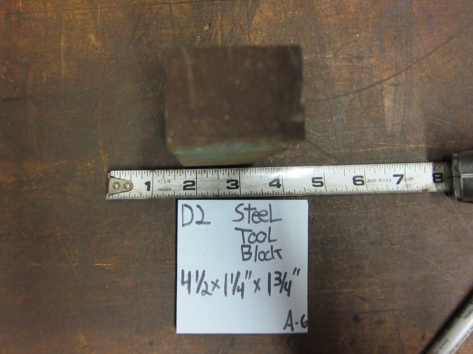 D-2 Tool Steel 4.5” x 1.25″ x 1.75” Thick D2 Tool Steel Block