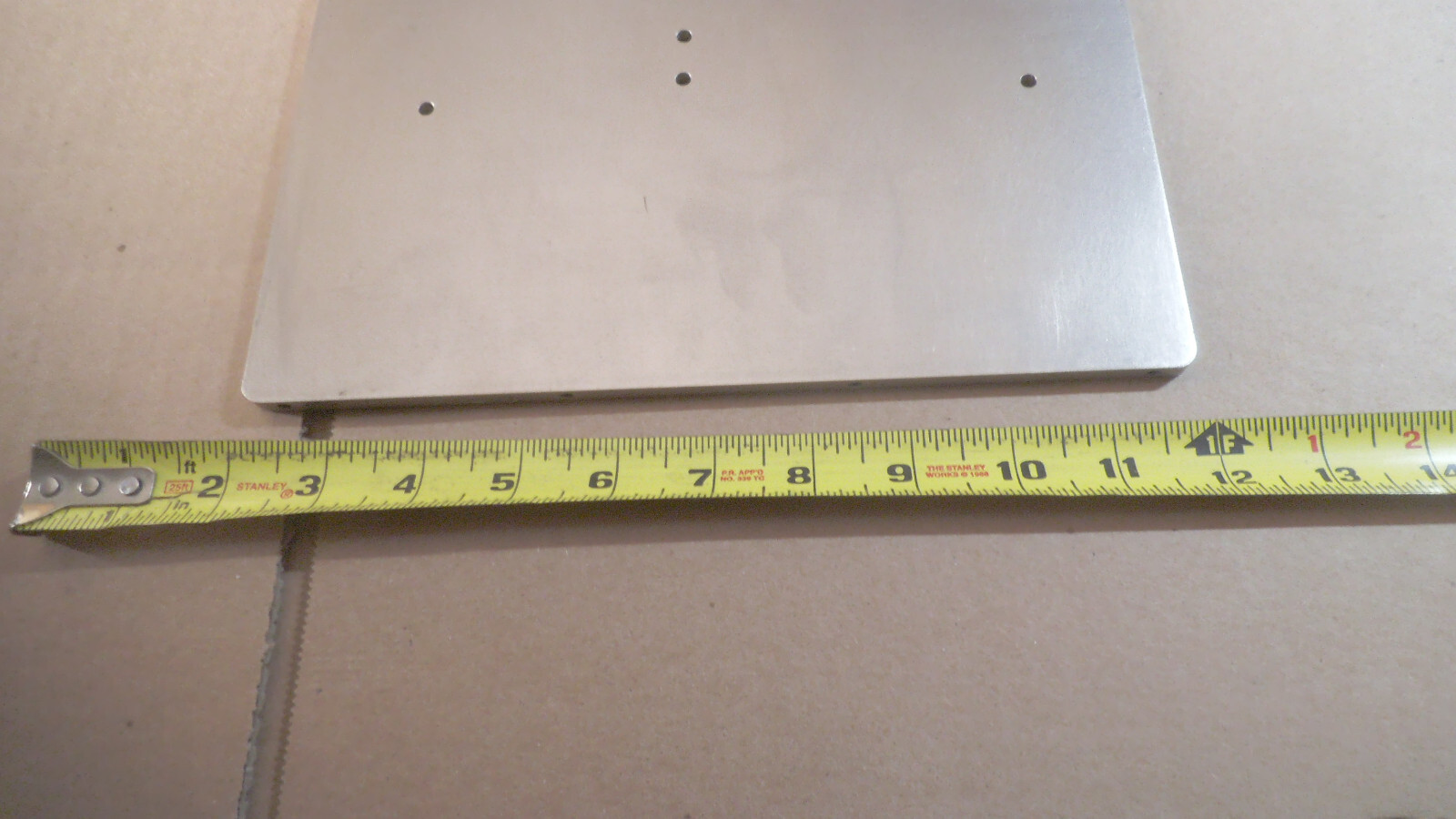 Nickel plated Aluminum plate, 14-7/8″ x 9-7/8′” x 1/4″ thick