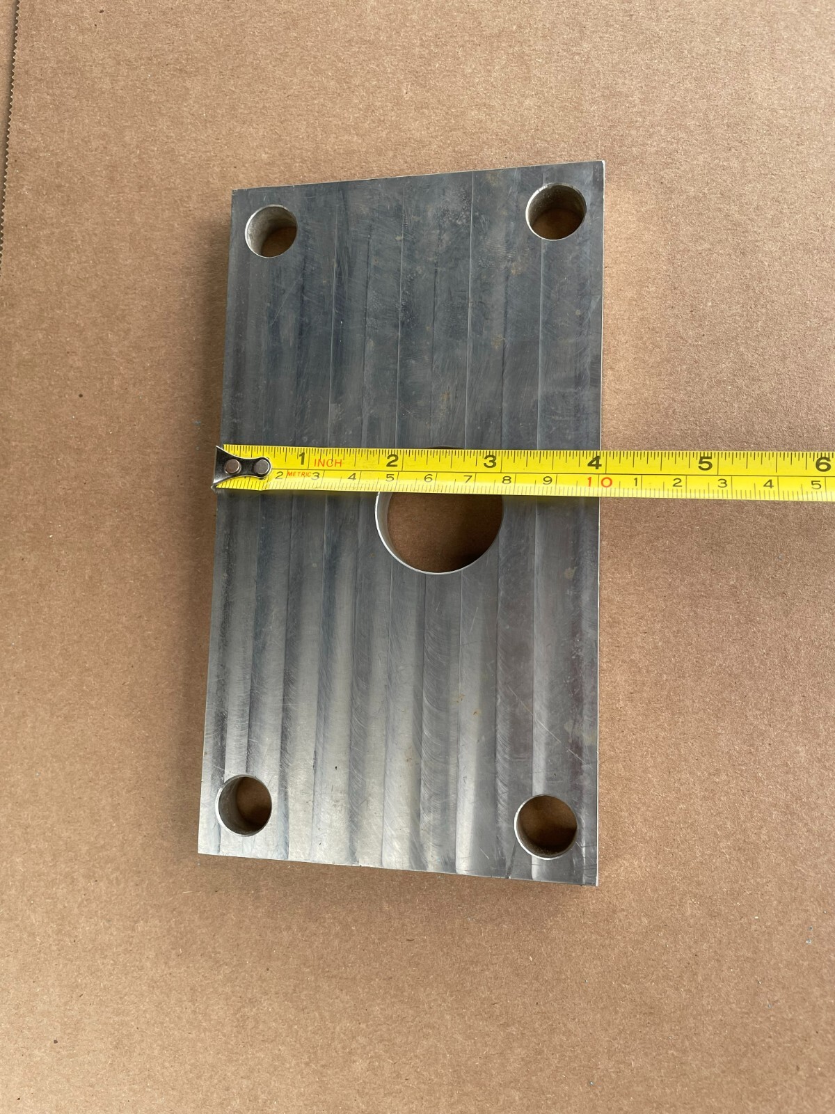 Rectangle Aluminum Block Plate Flat Plate Bar, 5 Holes, 7″ x 4″