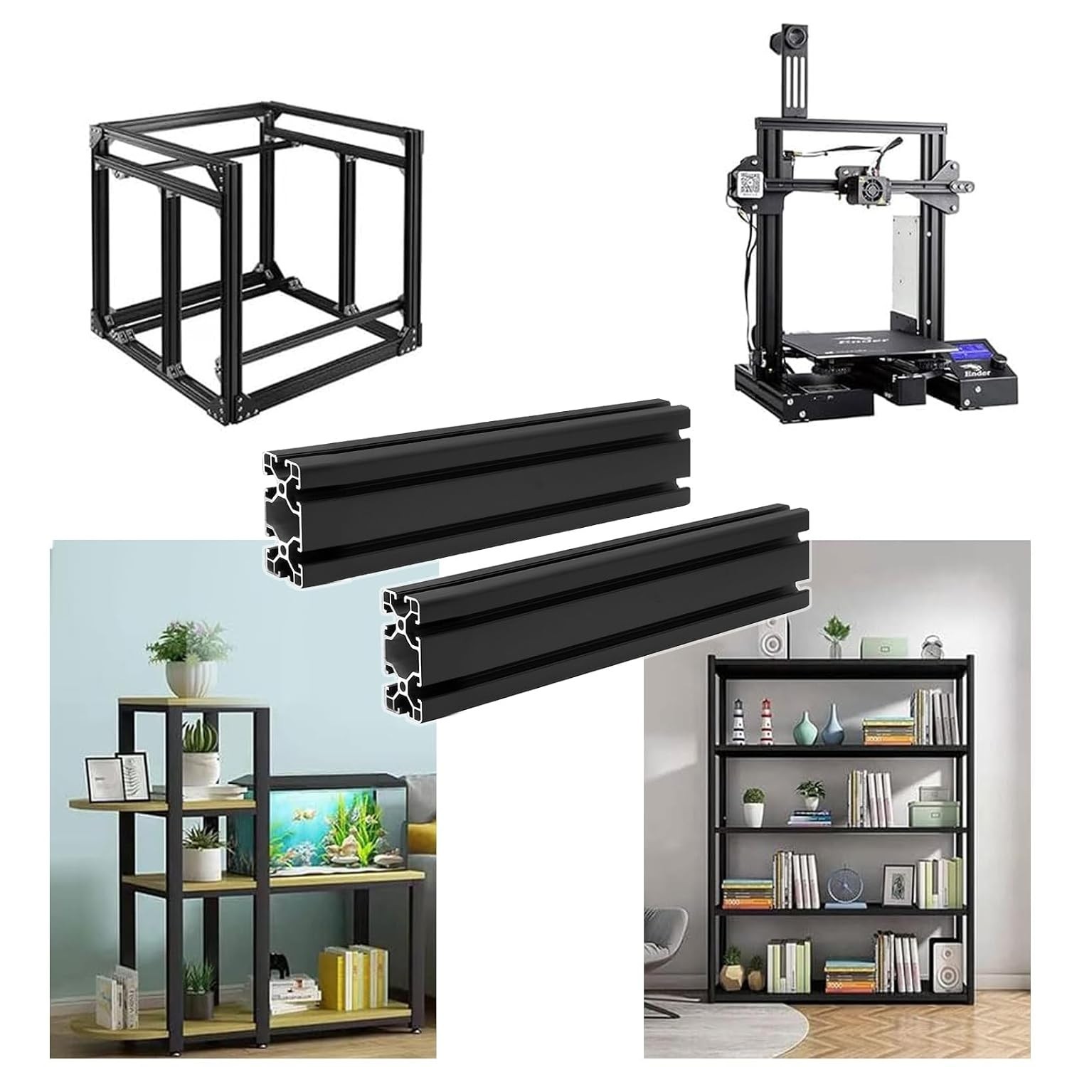 2Pack Black 4080 T Slot Aluminum Extrusion 500mm