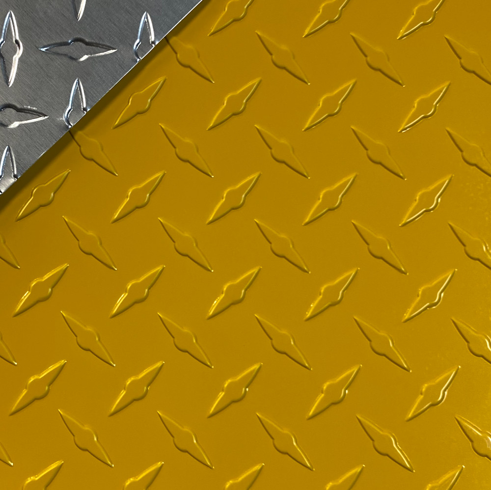 24″ x 96″ Yellow Aluminum Diamond Plate Sheet .025 in (1/40th) Thick