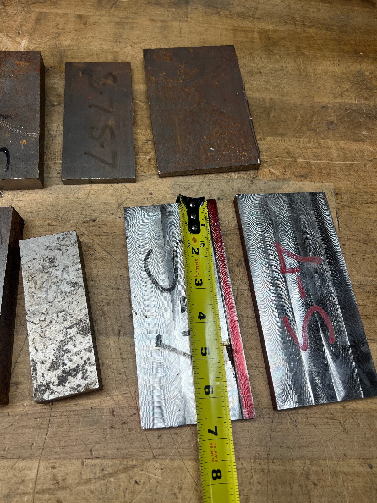 S7 Tool Steel flat bar stock lot various size cut offs 35 lbs