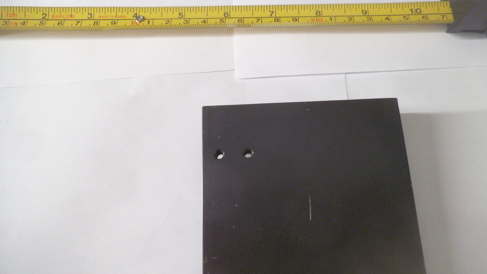 Black Anodized Aluminum plate / bracket, 5-1/4″ x 3-1/2″ x .373 thick