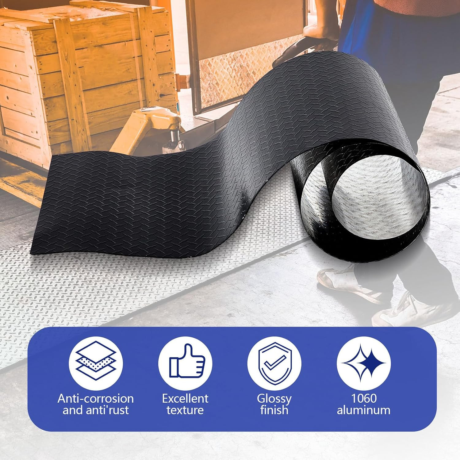 1Pcs 24” X 96” Diamond Plate Sheet Metal, 17GA Heavy Duty Tread Aluminum Sheet