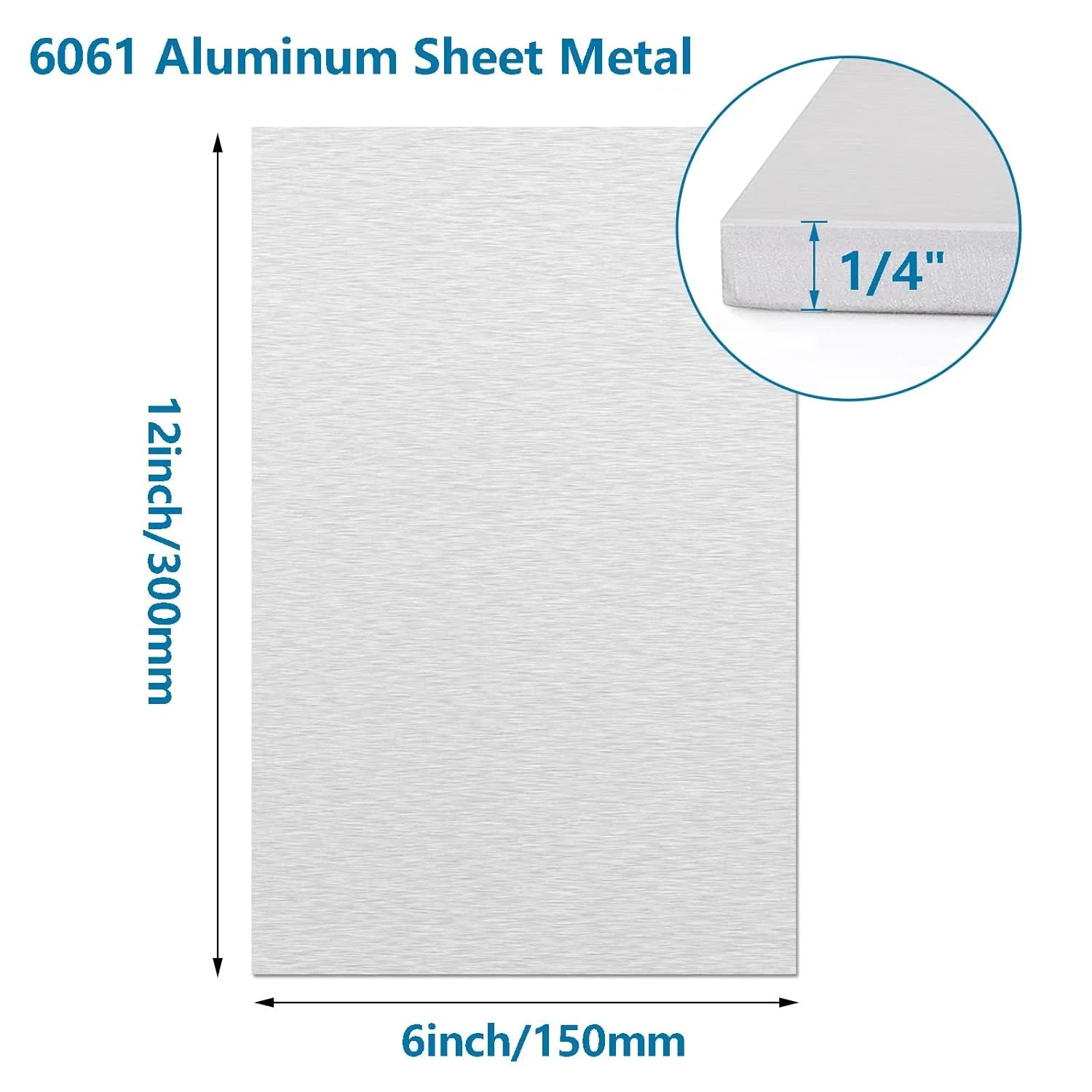1/4Inch Thick Aluminum Sheet Plate, 6” X 12” Heavy Duty Aluminum Sheets Plates w