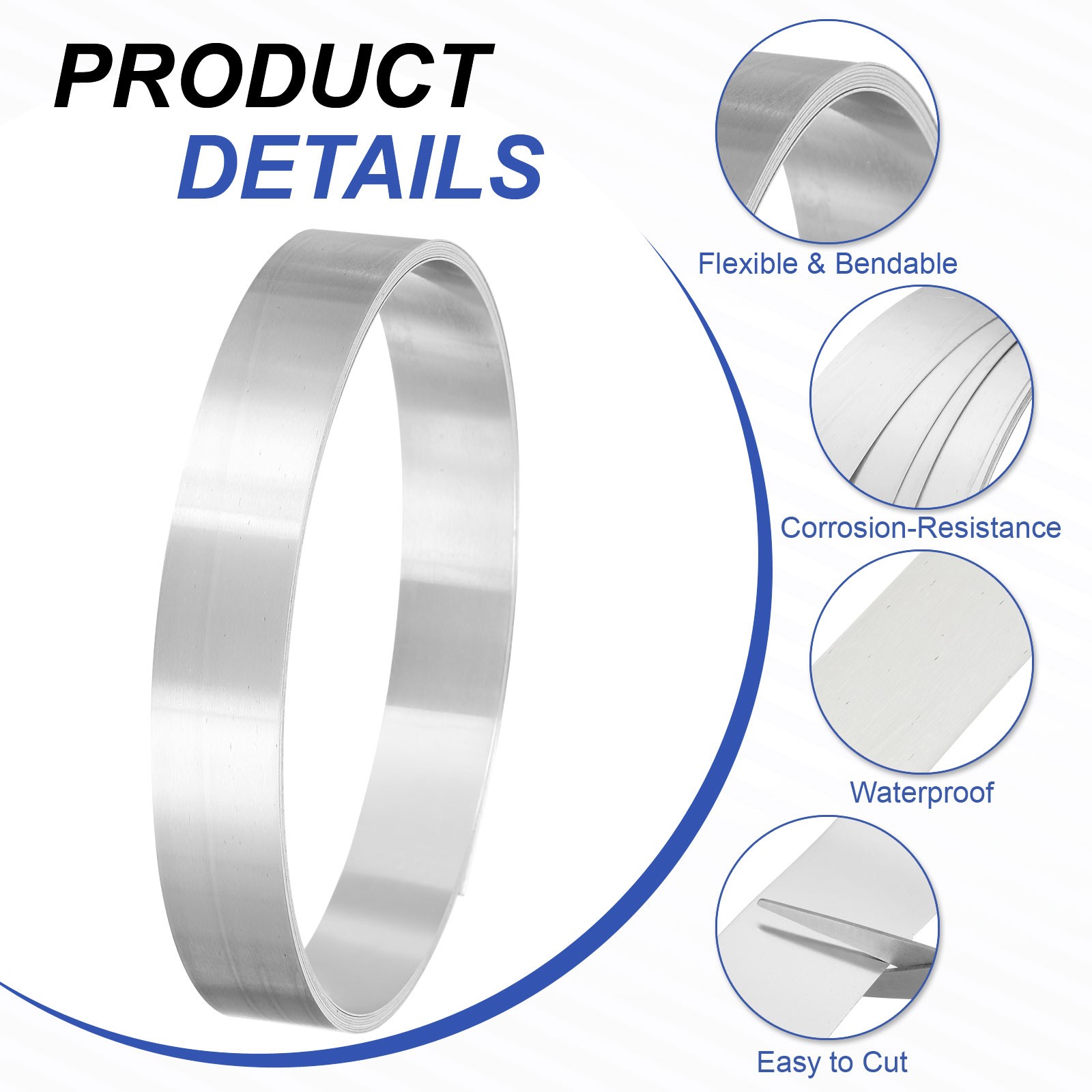 3000mm x 20mm x 0.4mm Aluminum Flashing Roll 1060 Aluminum Metal Roll Sheet