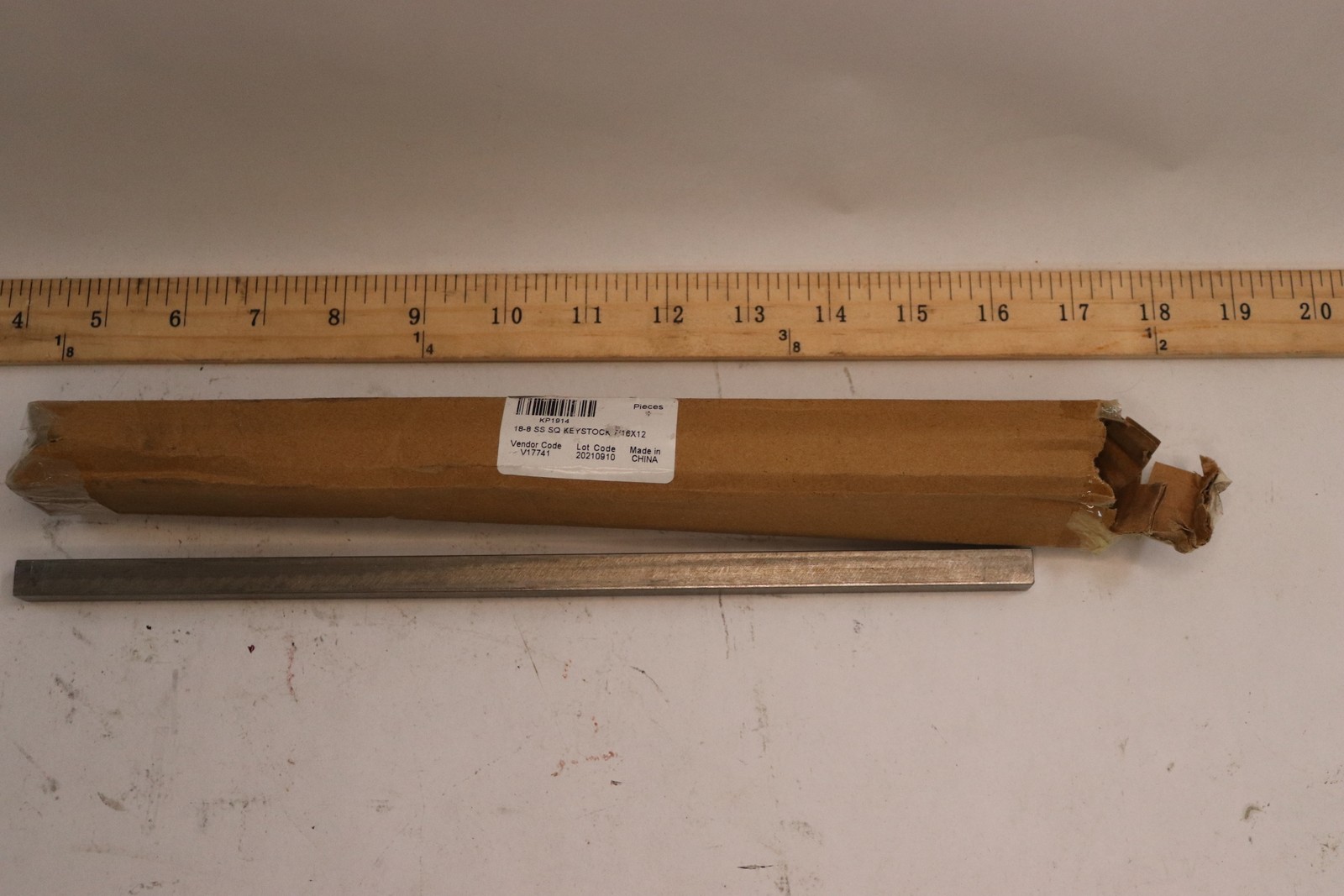 Stainless Steel Key Stock 12″ x 219/500″ Wd x 219/500″ Ht KP1914