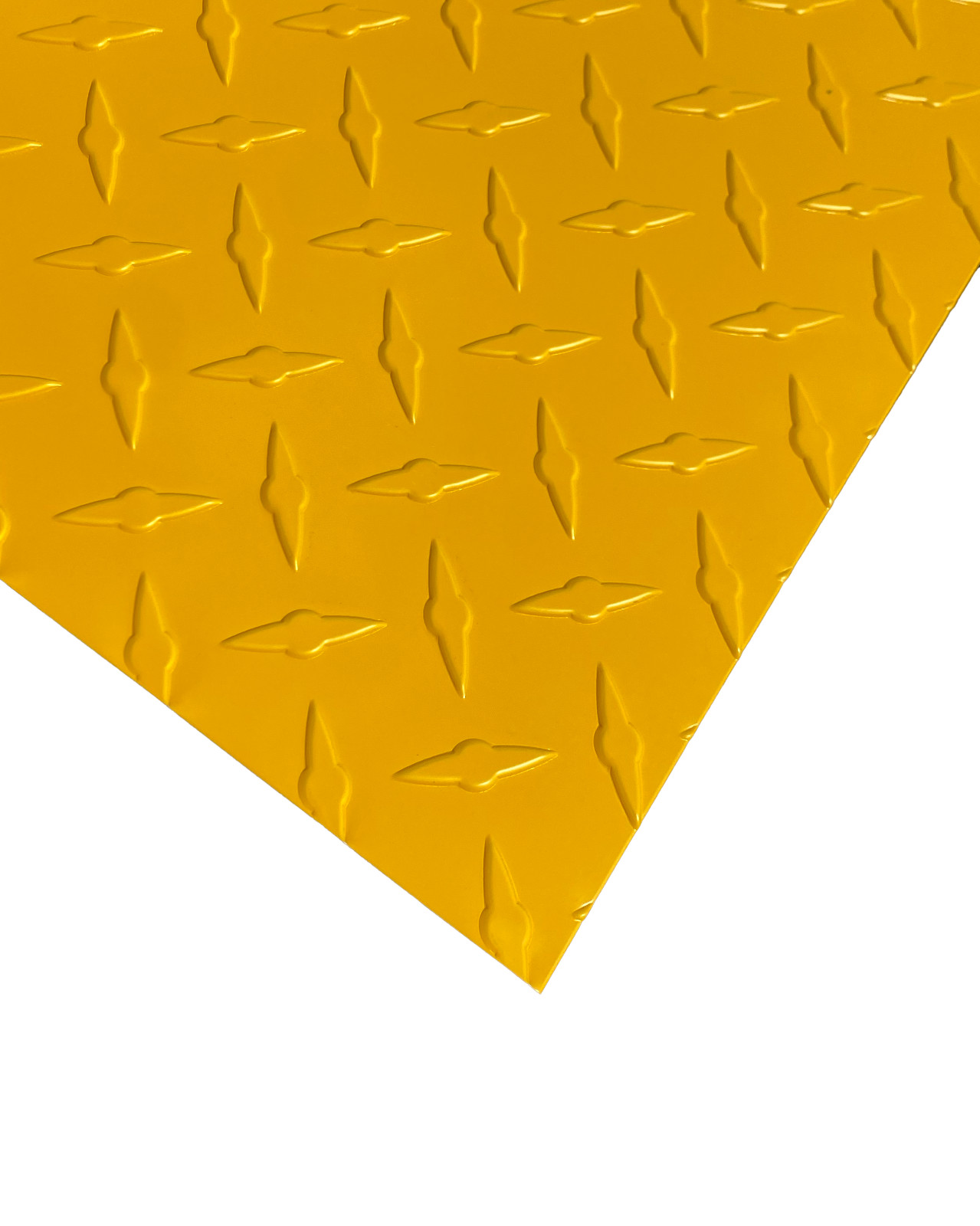 4′ x 8′ Yellow Aluminum Diamond Plate Sheet .025” (1/40th) Thick Embossed