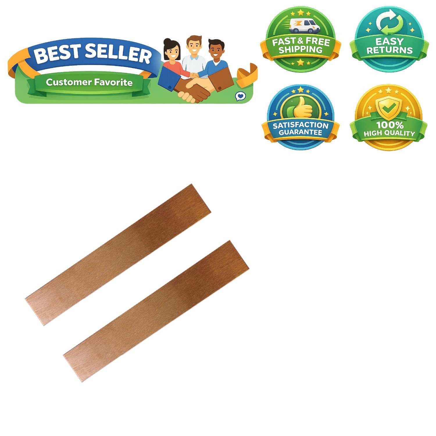 Copper Anode Strip Set 2x 0.04”x1”x6” for Electroplating and Jewelry Plating