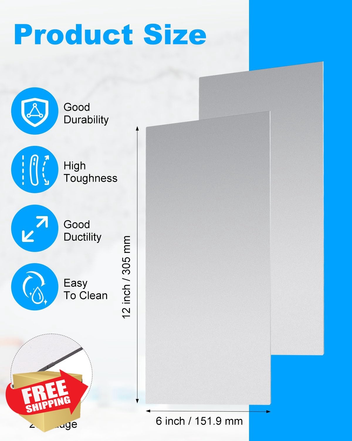 Alffun Steel Sheet Metal 12″x6″ 20Ga 4pc