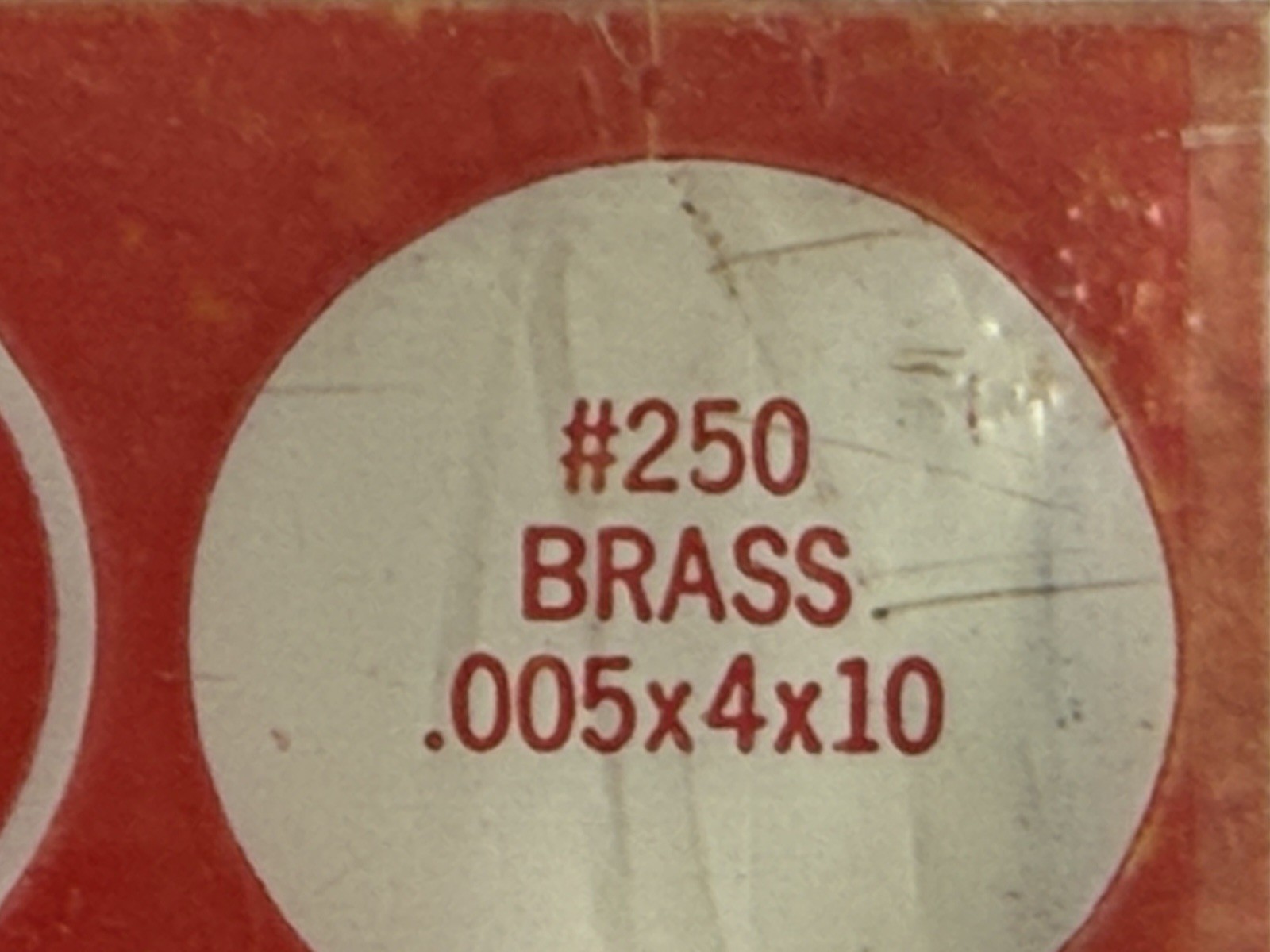 K & S Precision Metals .005x4x10 #250 Brass Sheet Metal Nos Vintage