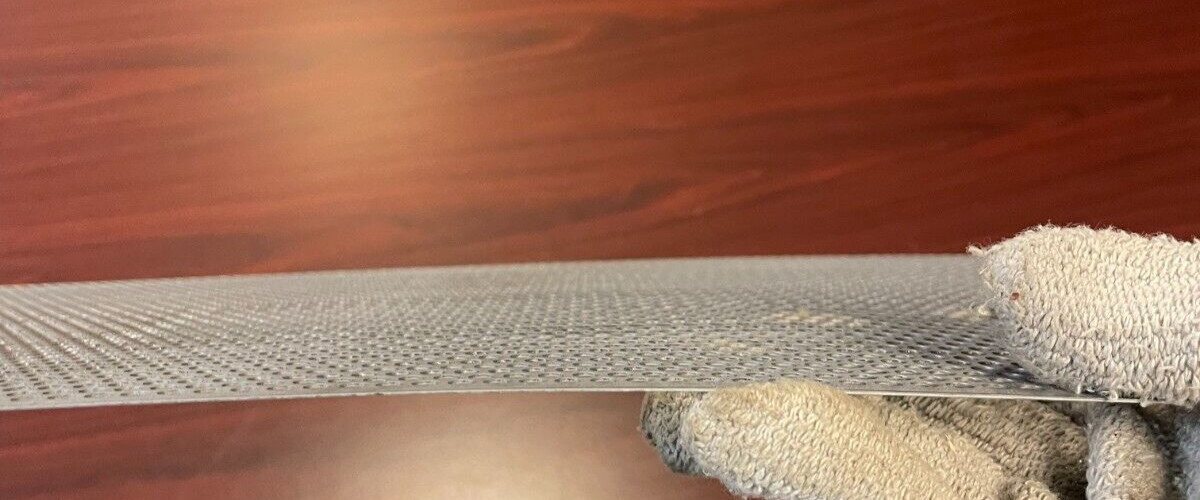 Perforated Galvannealed sheet 13.375″ x 25.375″[.034″x.187″x.250″] *Made in USA*