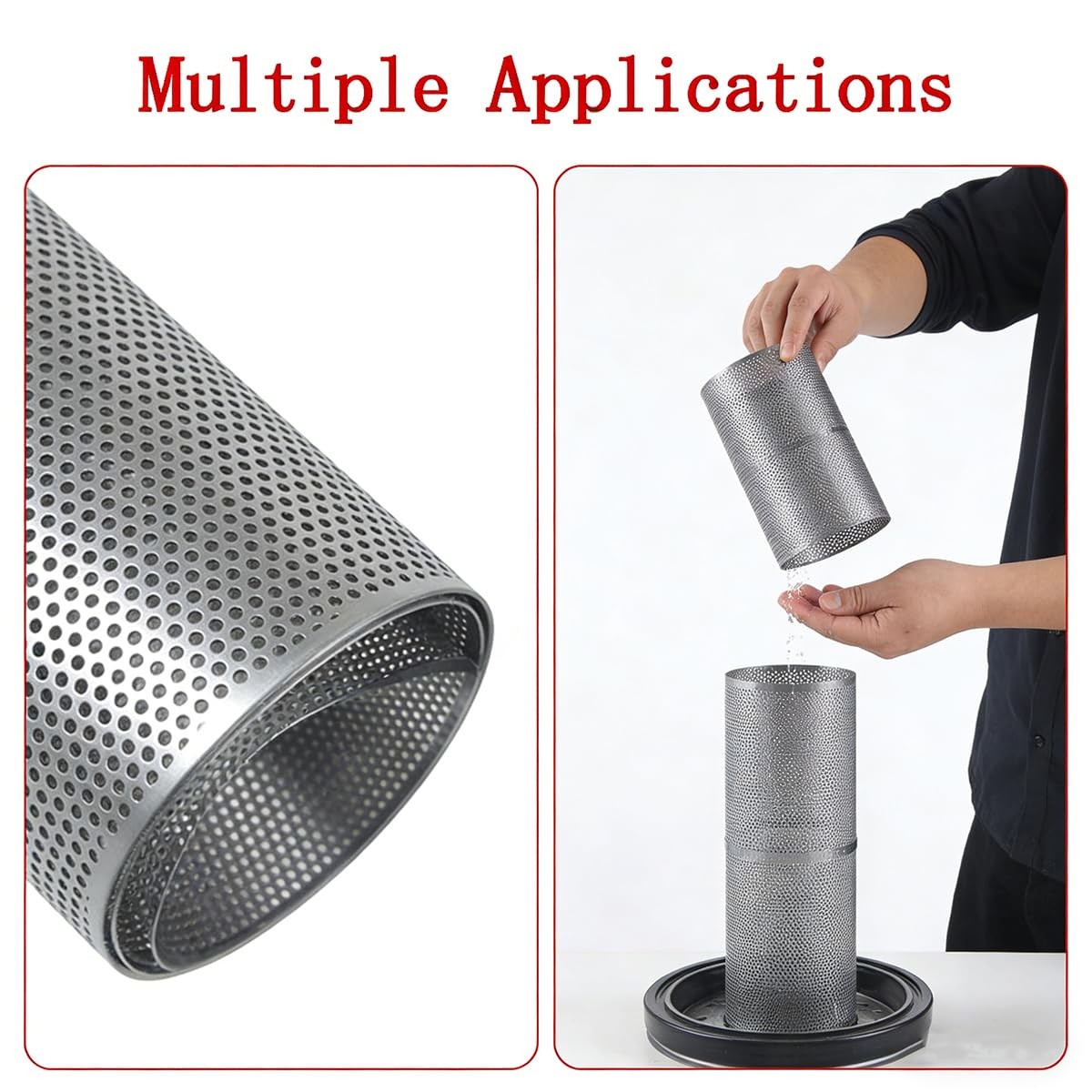 RZGZKLSH 304 Stainless Steel Perforated Metal Sheet, 9.5″ x 39.3″, silver