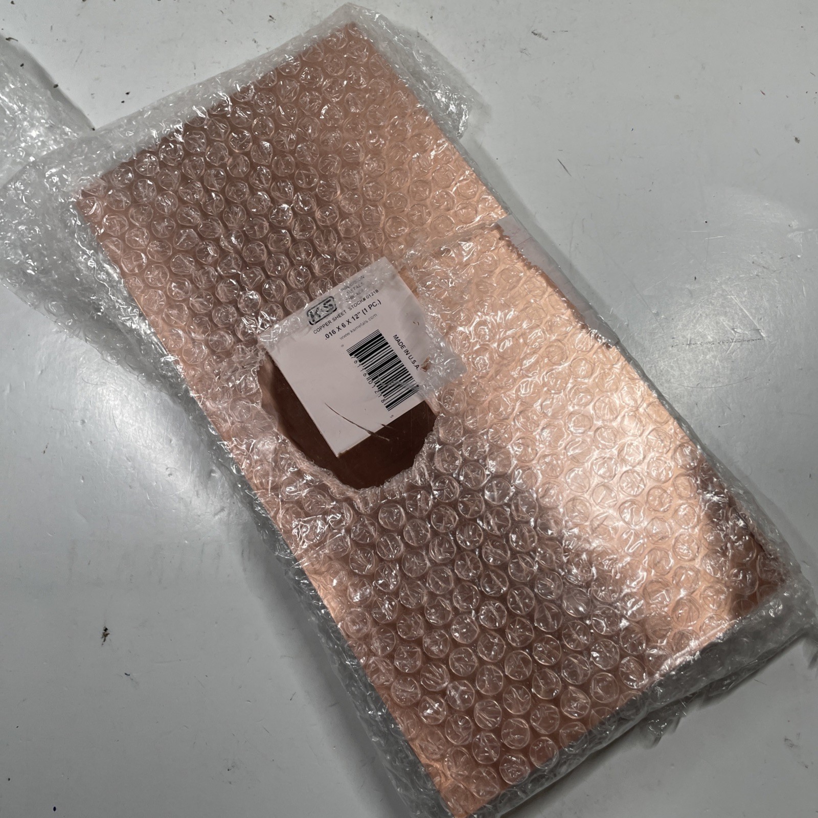 K&S PRECISION COPPER SHEET 1218, 0.016″ THICK X 6″ WIDE X 12″ LONG – 1 SHEET