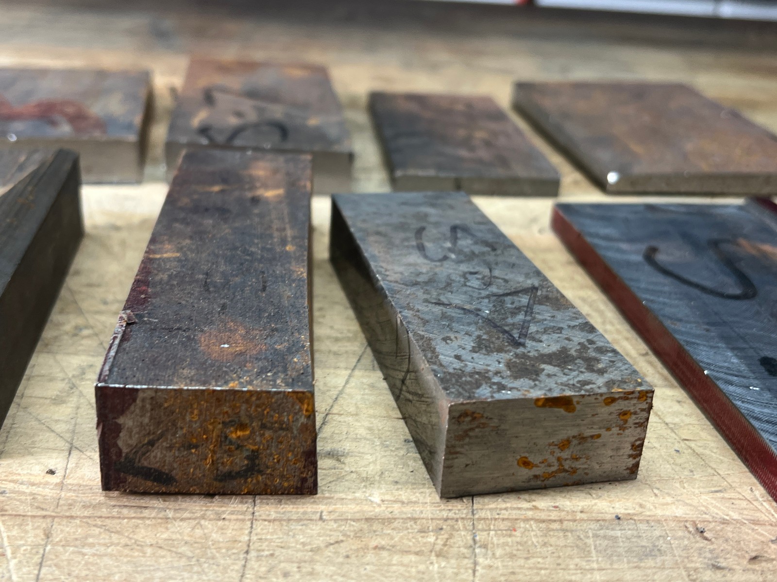 S7 Tool Steel flat bar stock lot various size cut offs 35 lbs