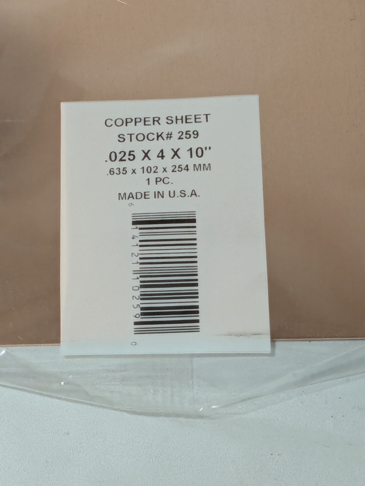 Create with Metal K&S Tin Sheet 0.025”x 4″ x 10″ #259