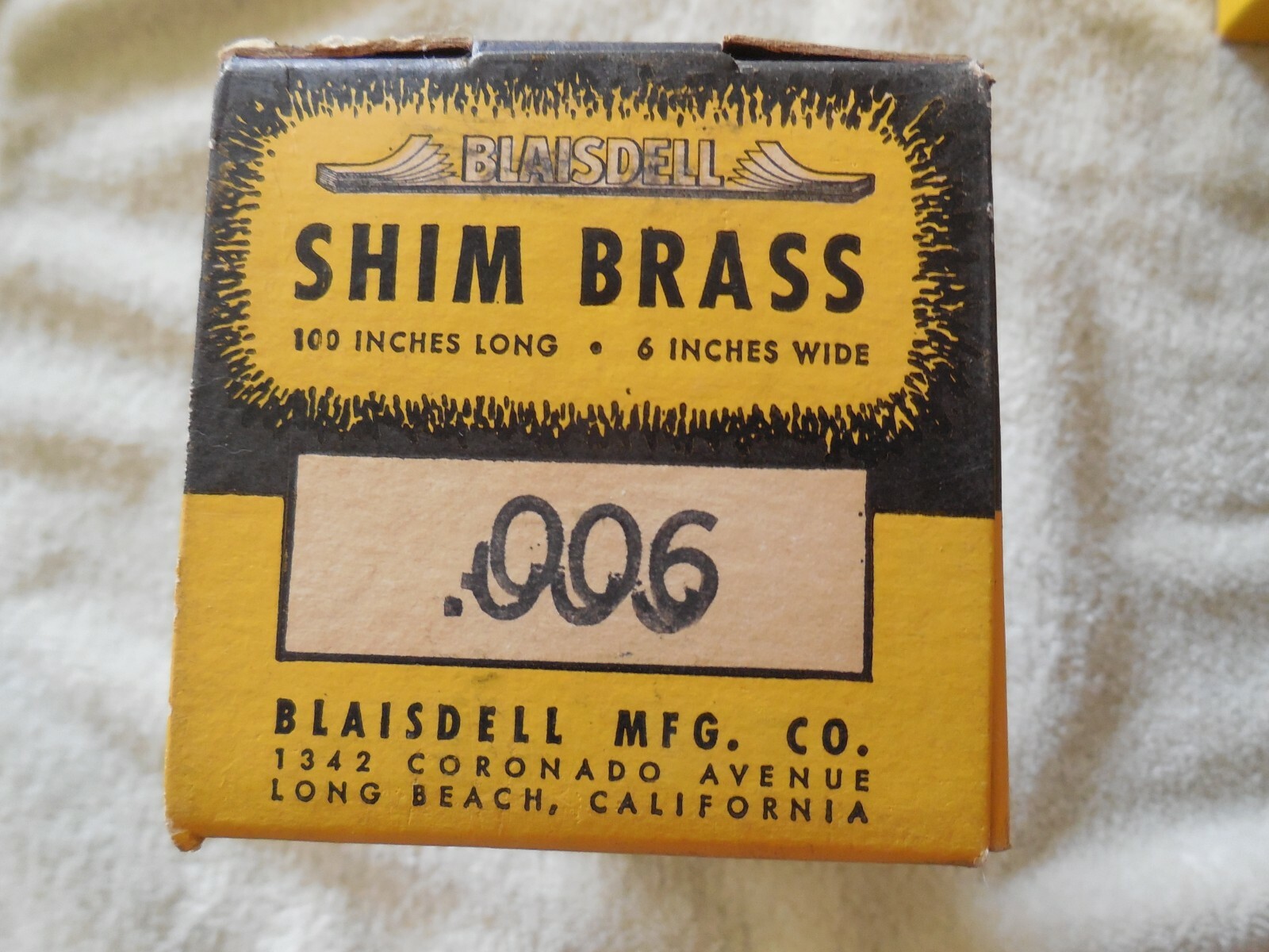 7 pcs Of Unpolished Brass Shim 008, 007, 006. 005, 004, 003, 001 Thick. 6”x 1.5”