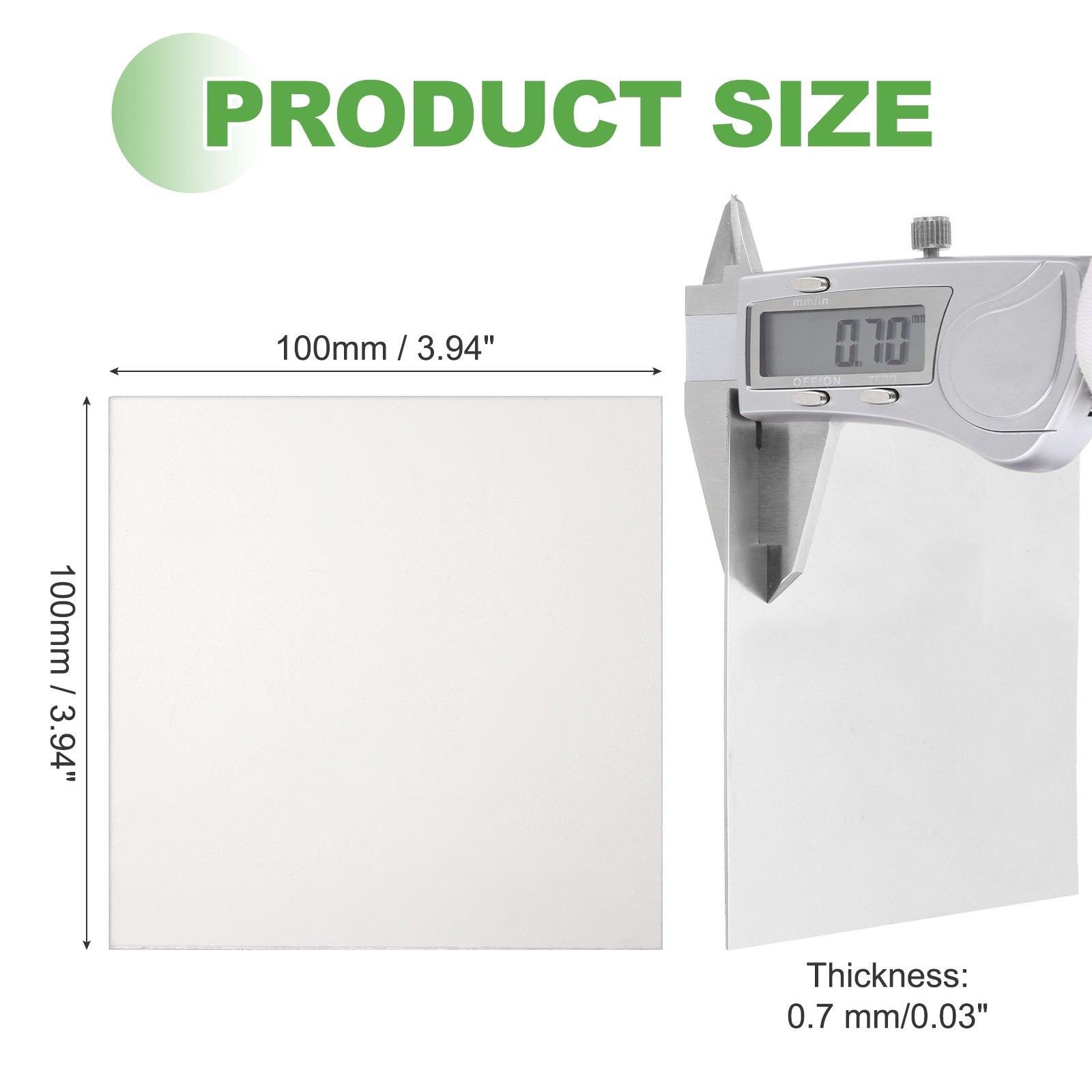 Pure Grade TA1 Titanium Plate Sheet, 100x100x0.7mm Titanium Metal Sheet