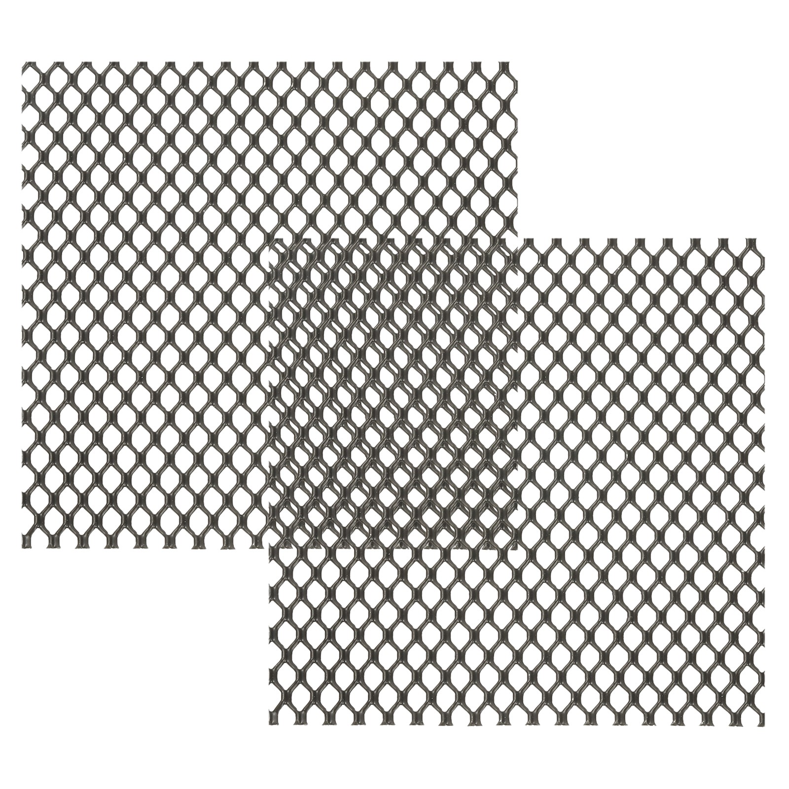 4″L x 4″W Universal Car Grill Mesh, 2Pcs 5x8mm Hexagon Hole, Black