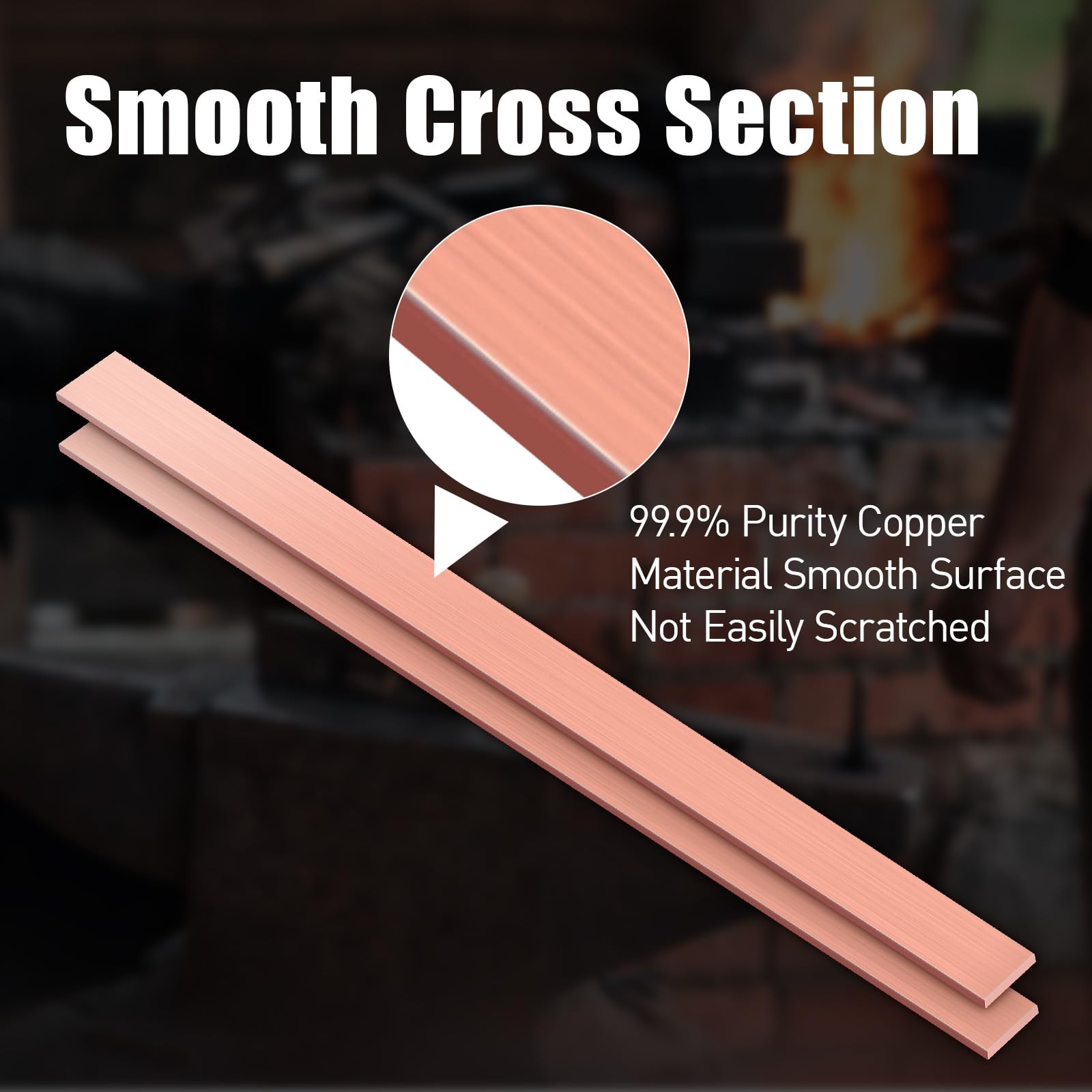 2pcs Copper Flat Bar 1/16 Thickness X 0.4 Width X 8 Length 99.9 Copper Bus B