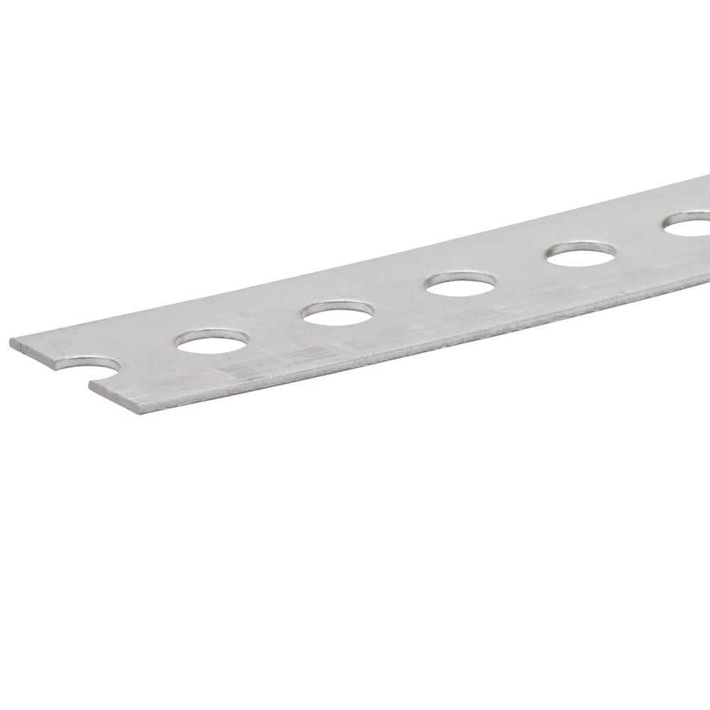 1-3/8 in. x 3 ft. – 16 Gauge Thick Zinc Plated Perforated Steel Flat Bar