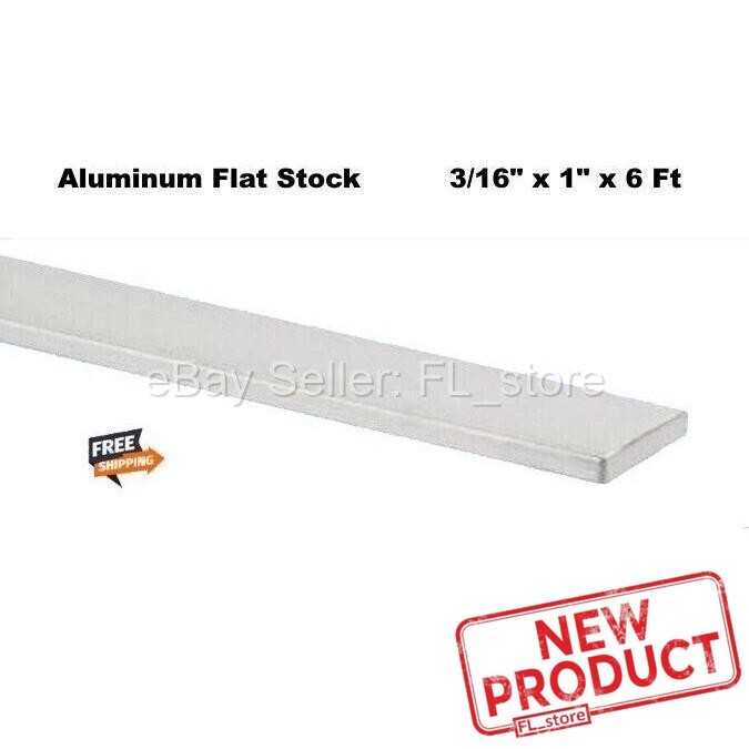 3/16″ Thick Aluminum Flat Stock 1″ x 6 Feet Bar Unpolished Alloy 6061