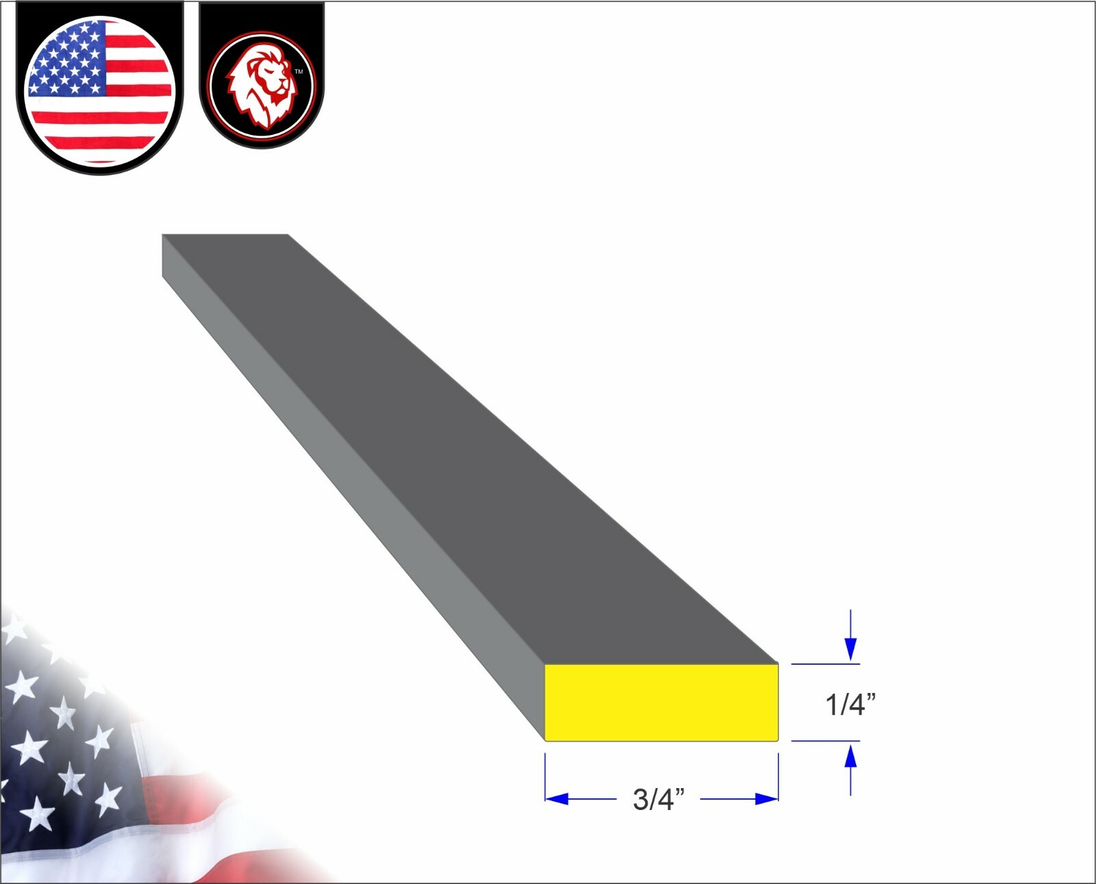 1/4″ x 3/4″ Metal Flat Bar – Mild Steel – Flat Metal Stock – 72″ Long (6-ft)