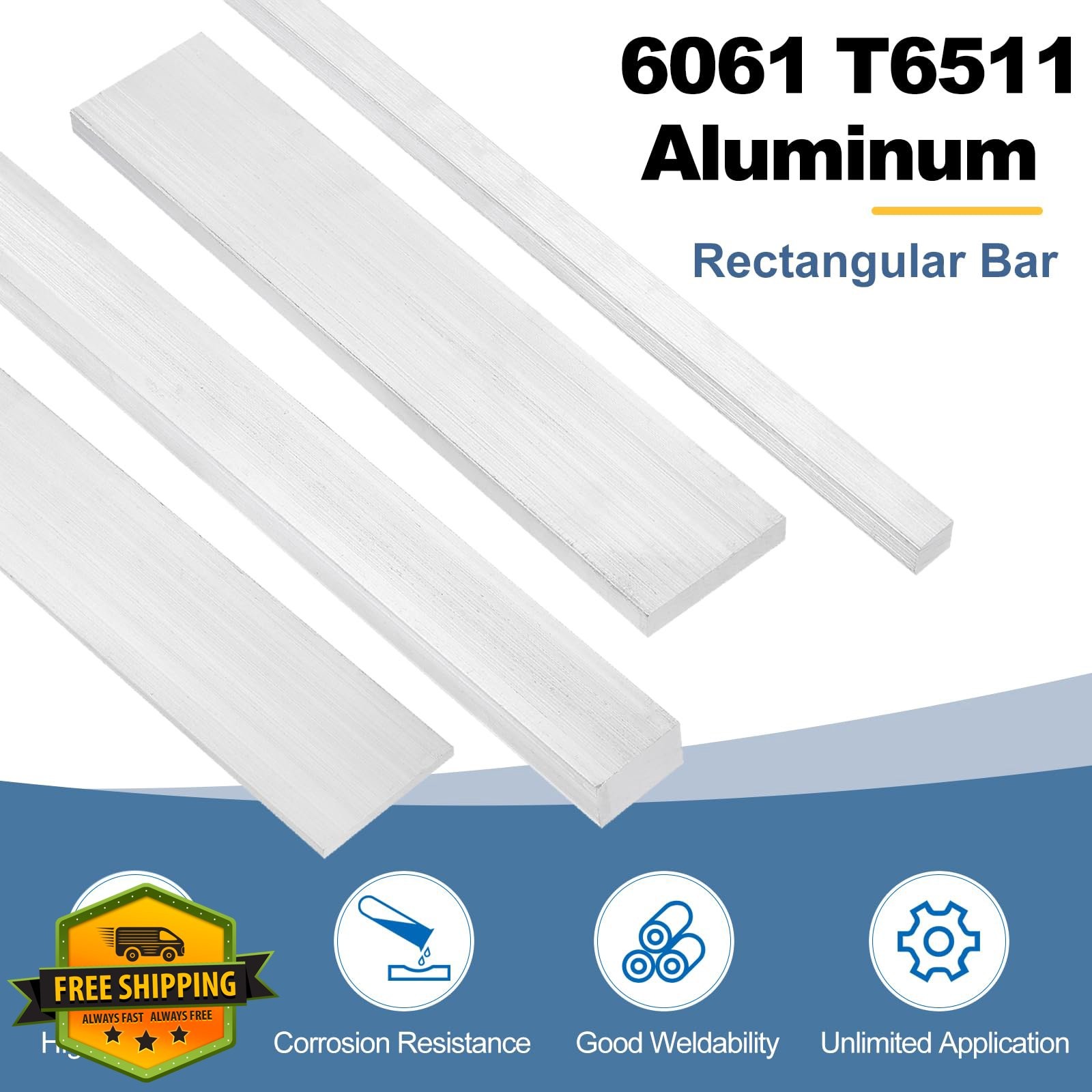 MECCANIXITY 1/8″x0.8″x13″ 6061 Aluminum Flat Bar