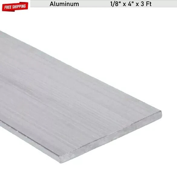 Aluminum Bar Flat Stock 1/8 Inch x 4 Inch x 3 Feet Unpolished Alloy 6061 36 Inch