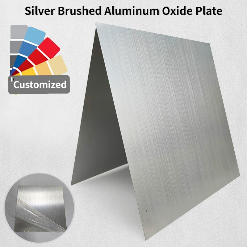 Thick 0.5/0.8/1.0/1.5/2.0mm Silver Brushed Anodized Aluminum Oxide Plate 5052