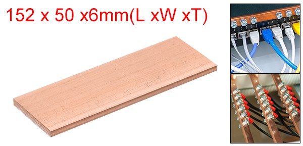 Copper Flat Bar, 1/4″ Thickness x 2″ Width x 6″ Length Copper Bar Stock