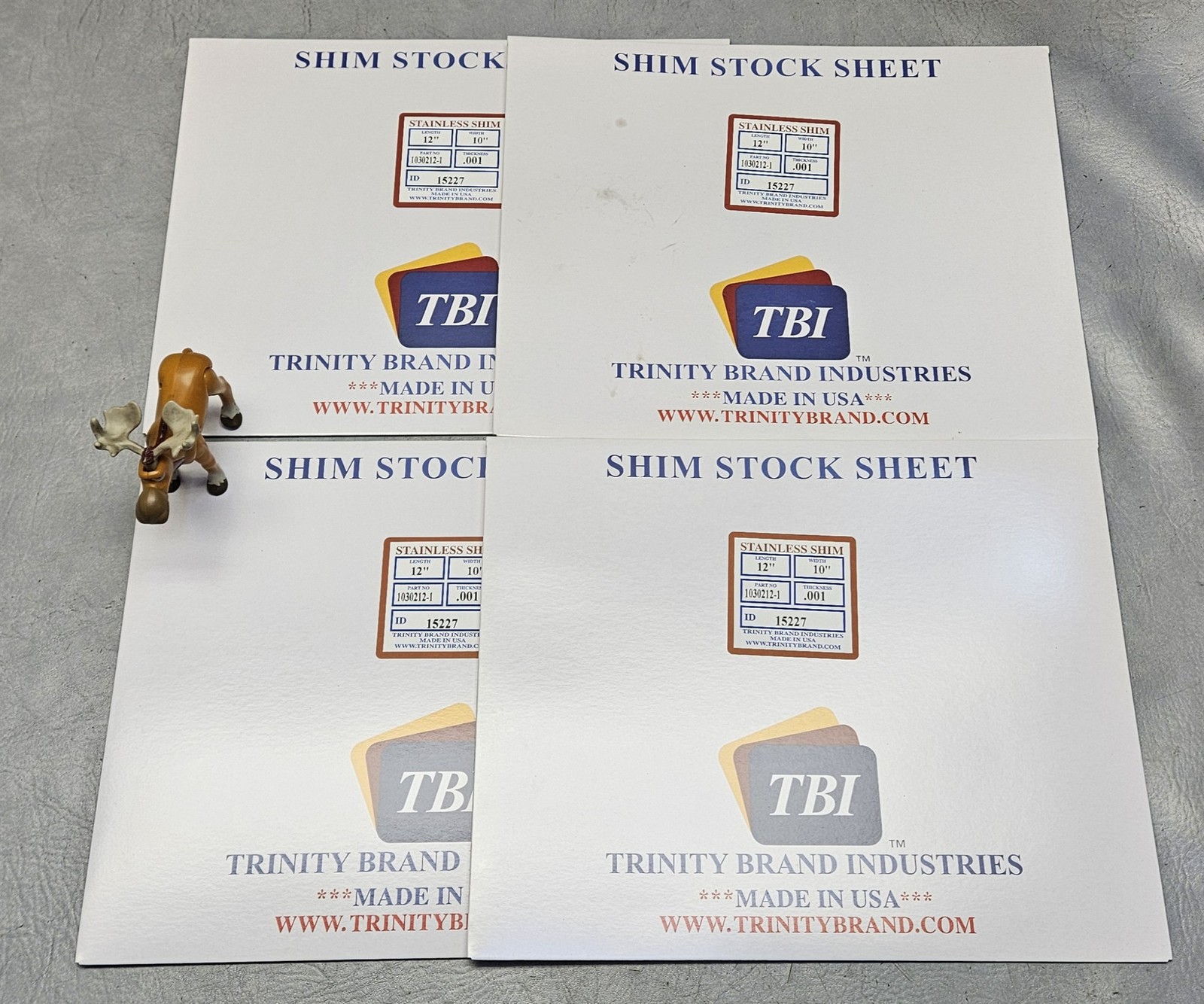 TBI 1030212-1 Full Hard Stainless Steel Shim Flat Sheet 10×12″ 302/304 Lot of 4