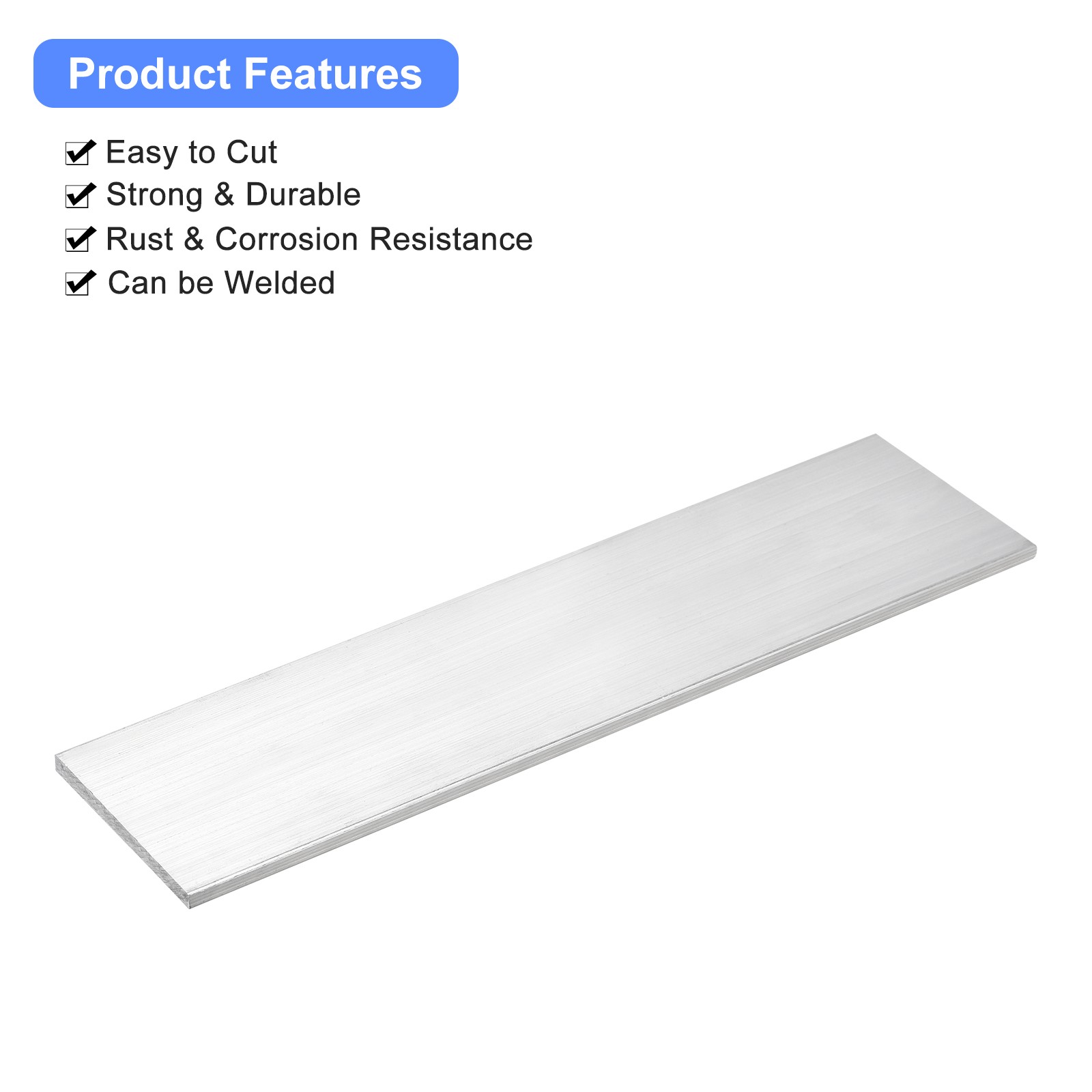 Square Aluminum Bar 1/4″ Thick 3″ Width 12″ Length