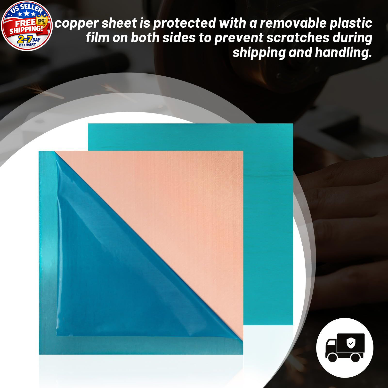 2 Pcs 99.9%+ Pure Copper Sheet, 6″ x 6″, 28 Gauge Thickness Copper Plates, 153 x