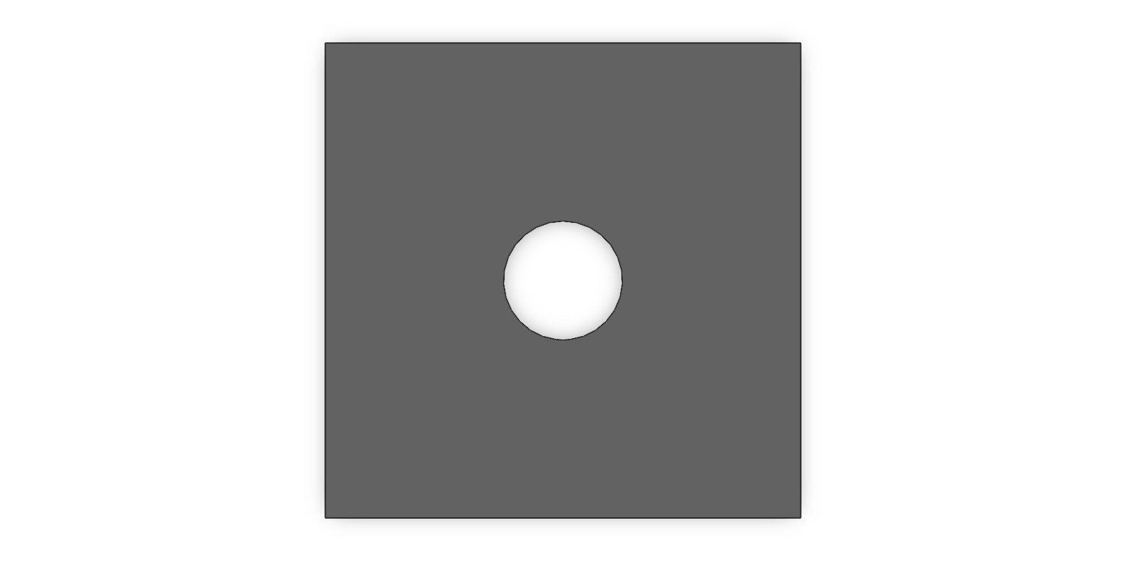 3/16″ Thick, 2″ x 2″ Steel Square Plate – ( 13/16″ ) Center Hole