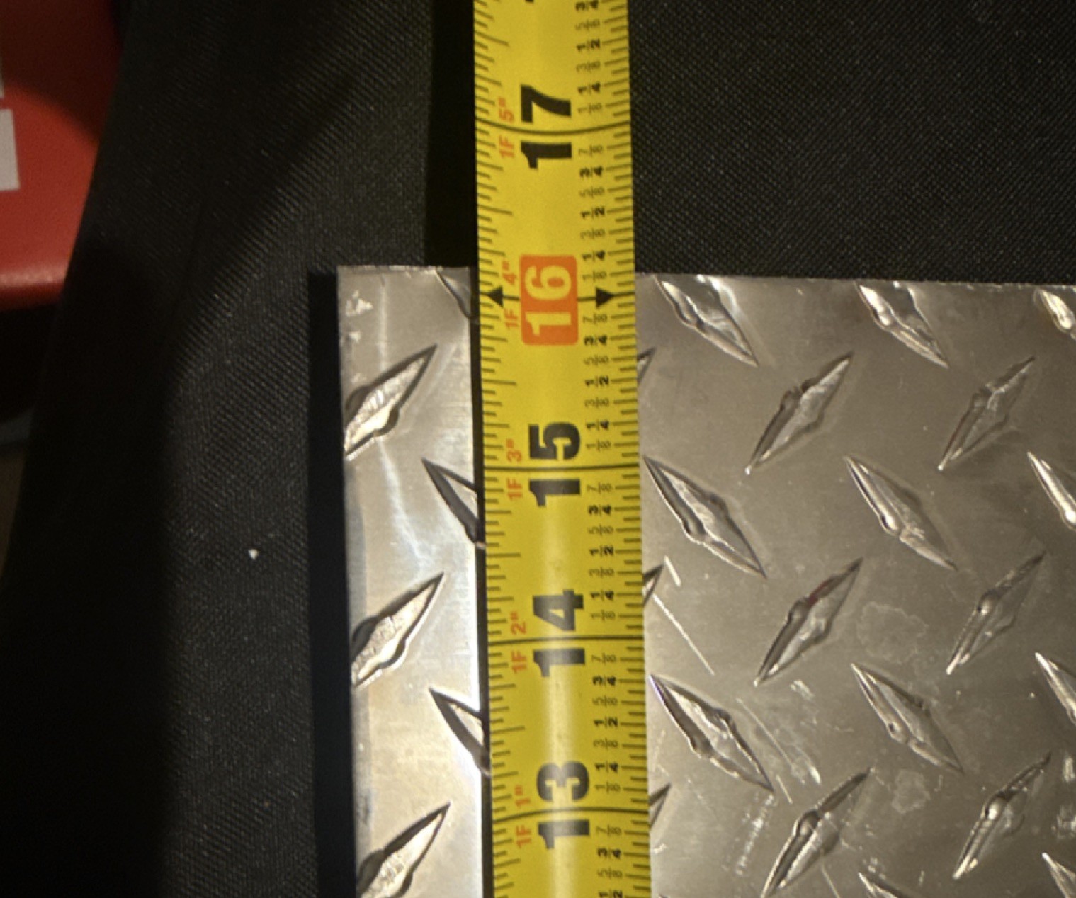 Aluminum Diamond Plate Metal Sheet, 16 in x 19 in, 1/8 in Thick, Flat Stock