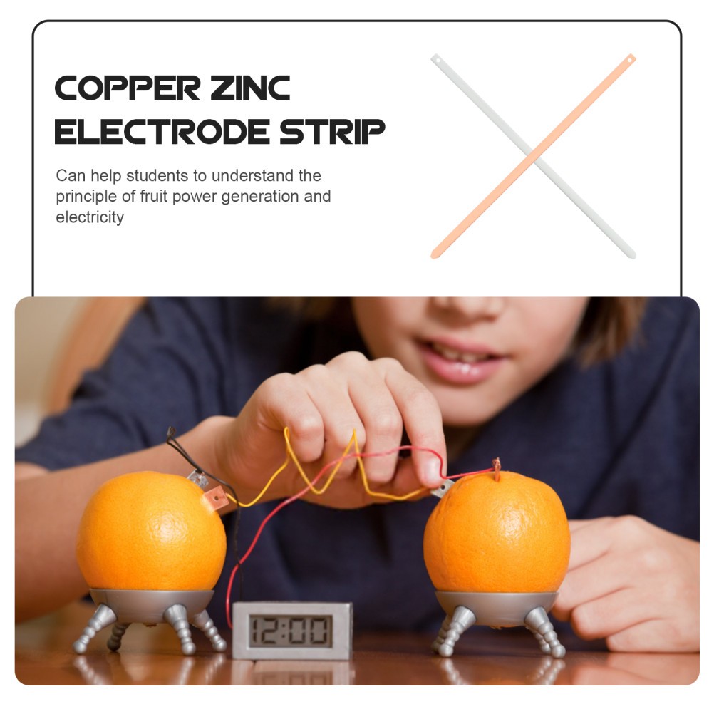1 Set Zinc Copper Anode Sheet Metal Sheet for Fruit Battery Science Experiment
