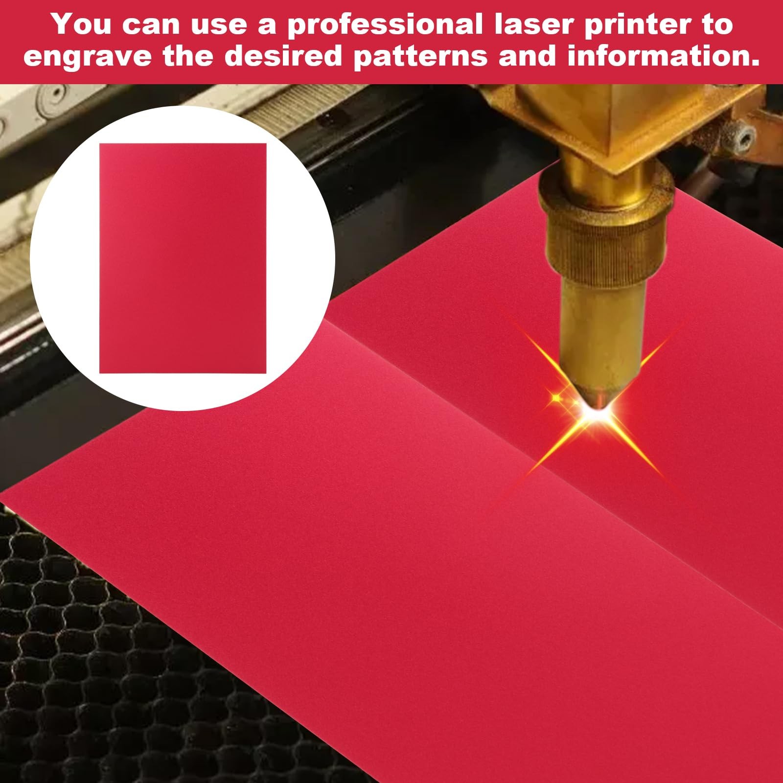 Red Anodized Aluminum Sheet Metal Plate Engraving Blank 0.8MM 5×7 Inch 12 PCS