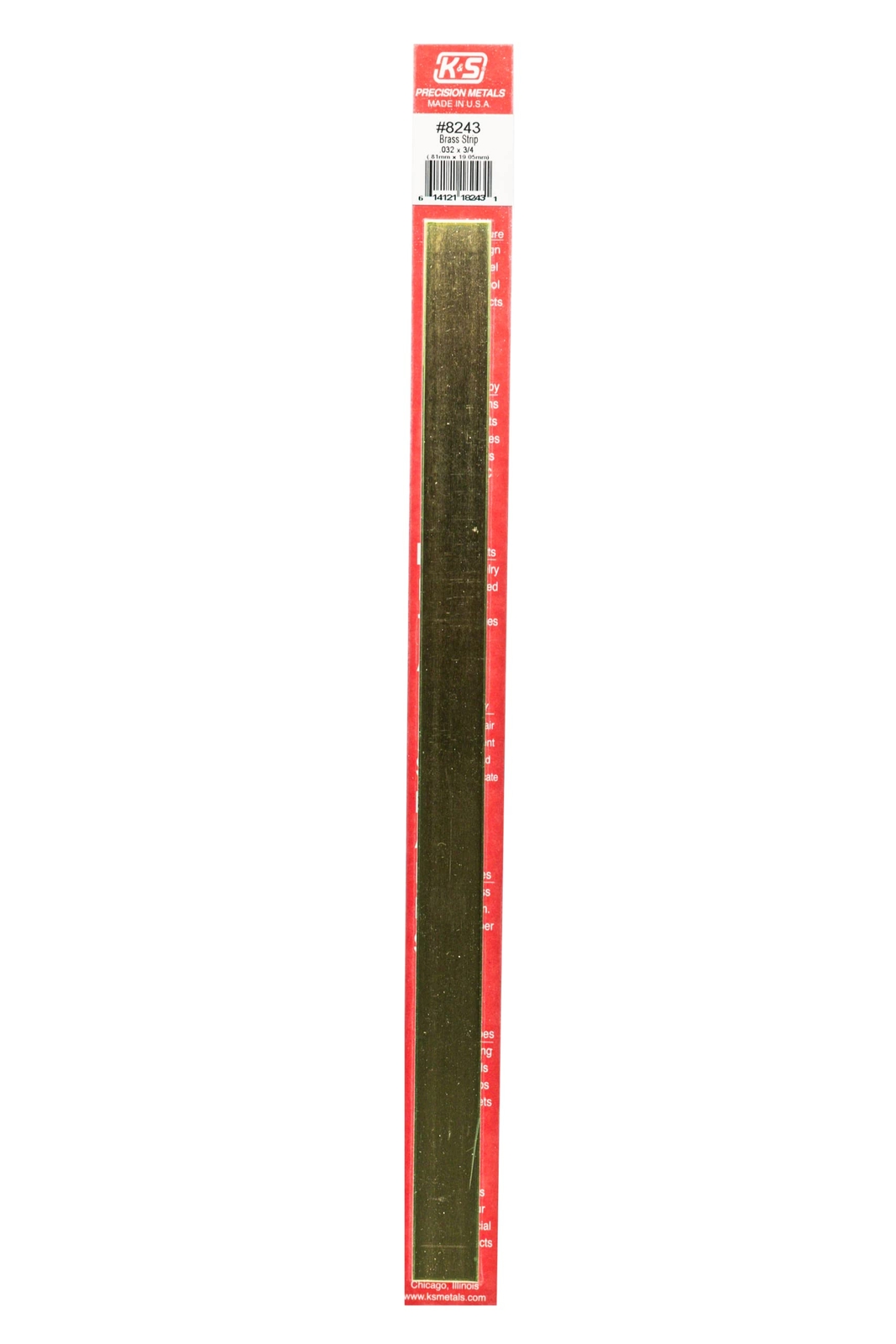 K & S Precision Metals 8243 Brass Strip 0.032″ Thick X 3/4″ Wide X 12″ Long 1 Pi