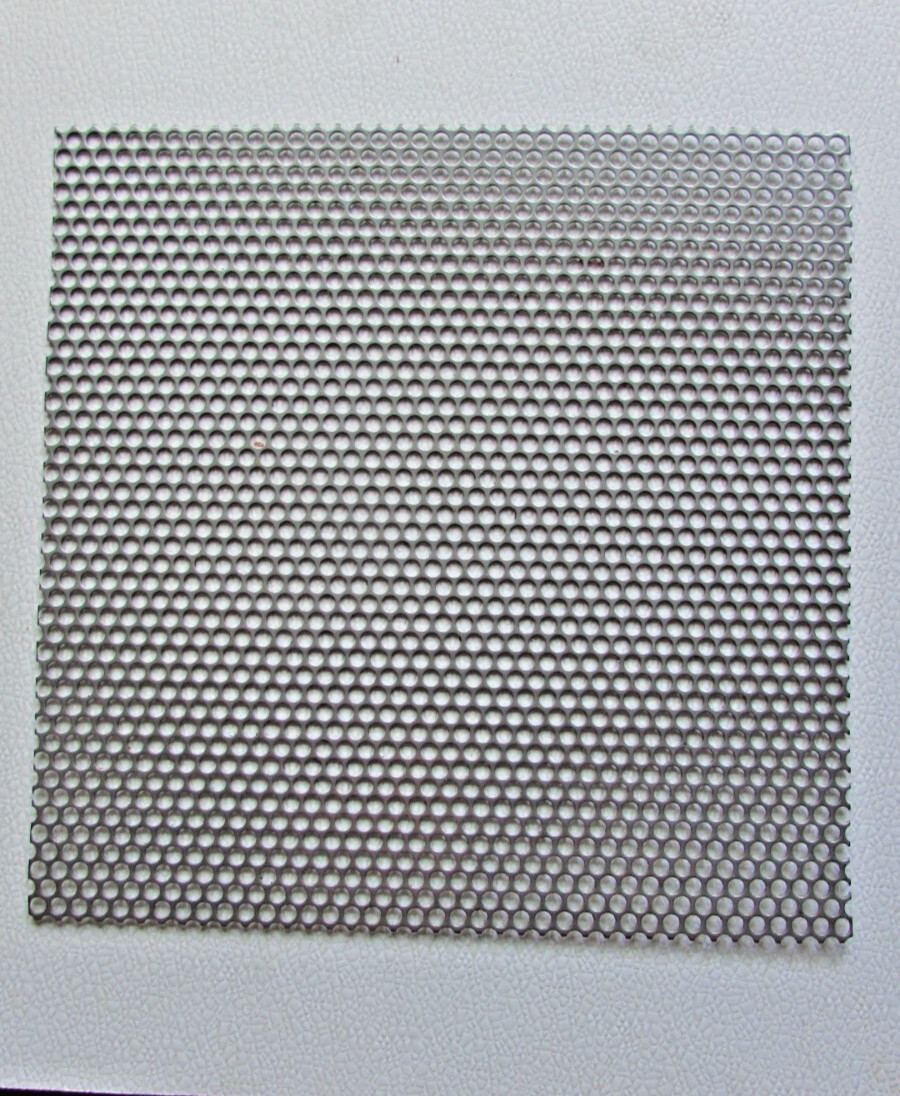 1/4″ HOLES–16 GA.-(0598)-304 STAINLESS PERFORATED SHEET- 12″ X 12″