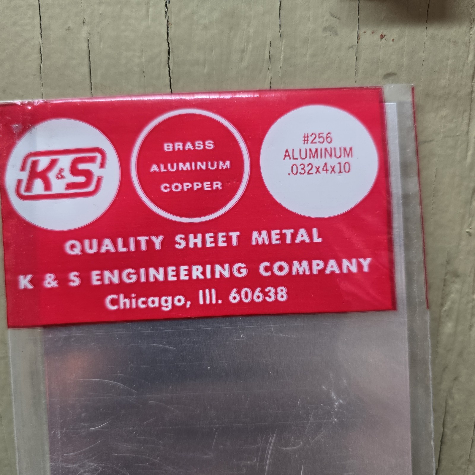 K&S 256 Aluminum Sheet .032 x 4 x 10 Hobby Metal Plate
