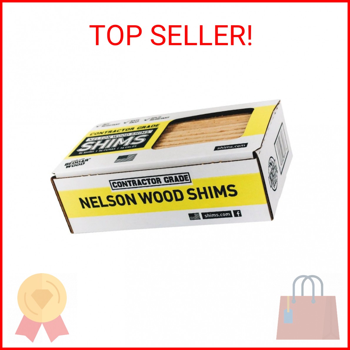 Nelson Wood Shims CSH8/56/120/Mgd 8” Bulk Contractor Shims