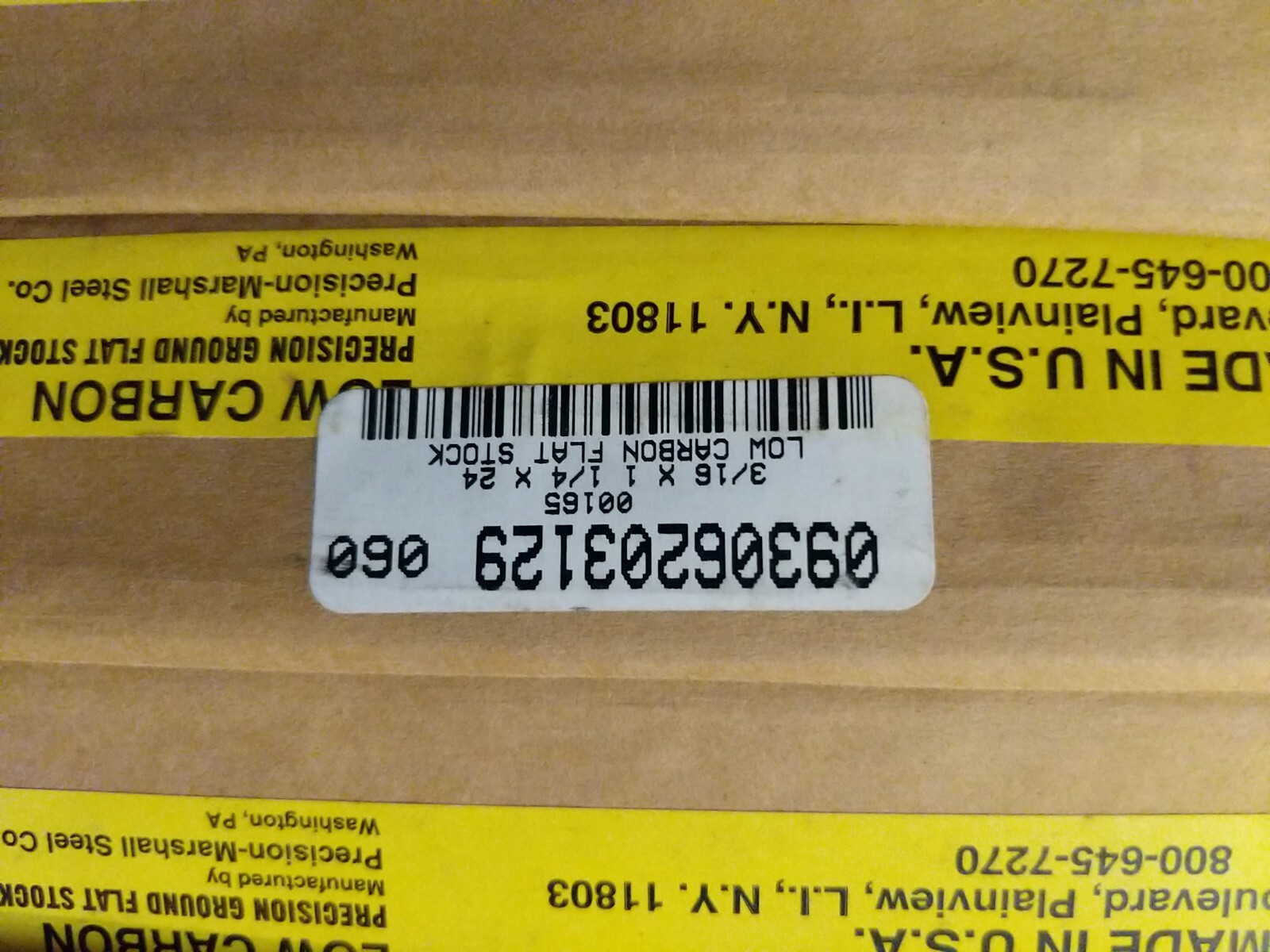 14x Msc 06203129 Precision Ground Flat Stock 3/16 1-1/4 24 Inches