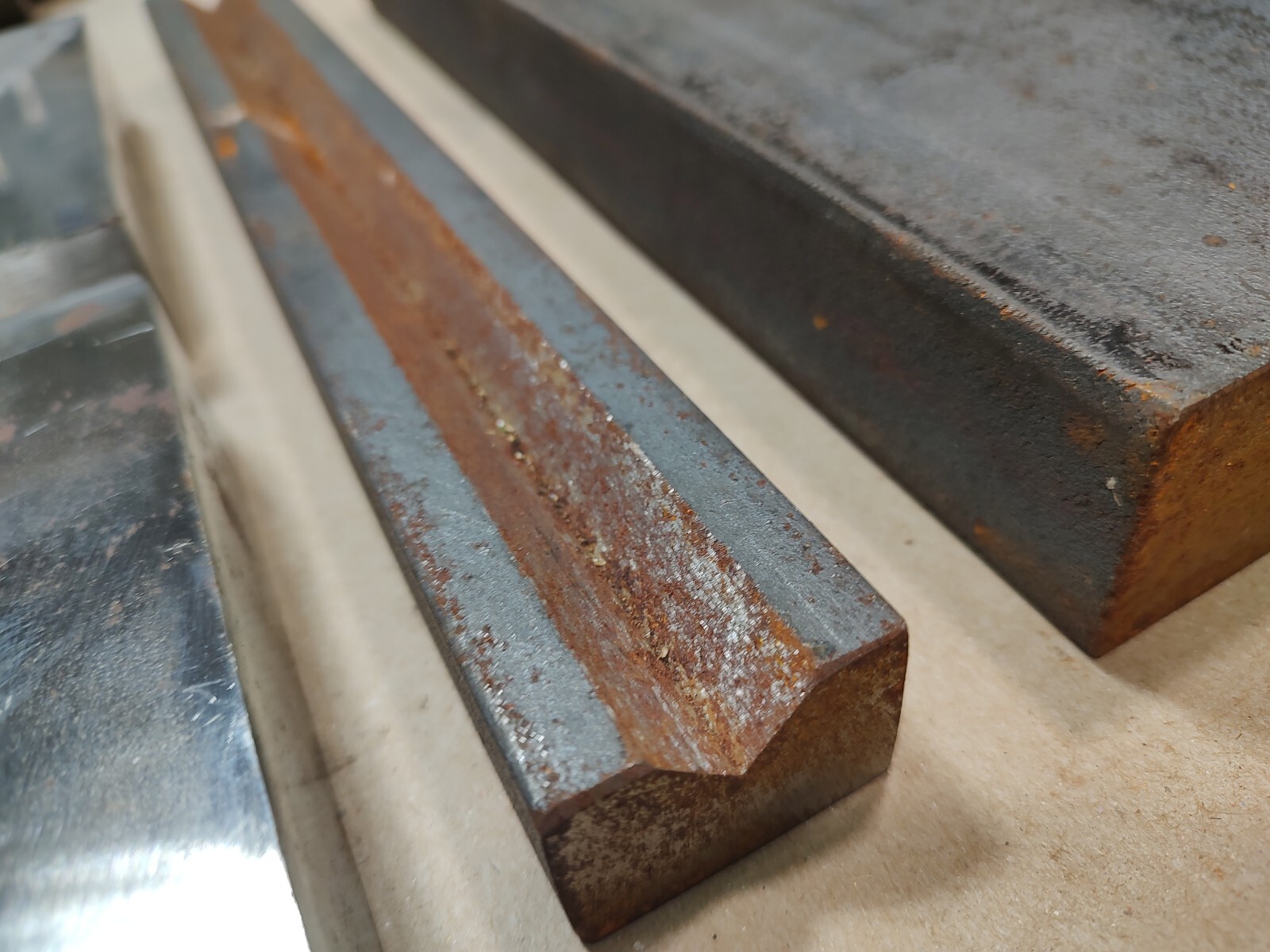 Lot Of 5, Steel Flat Bar, Square Bar Pieces