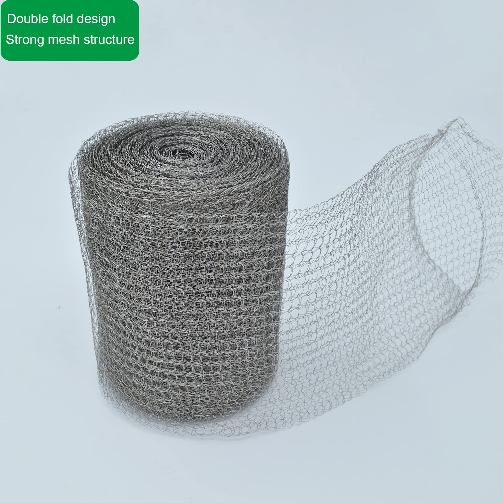 5″ x 50FT Stainless Steel Wire Mesh Roll, Flexible Gap Blocker for Garden & DIY